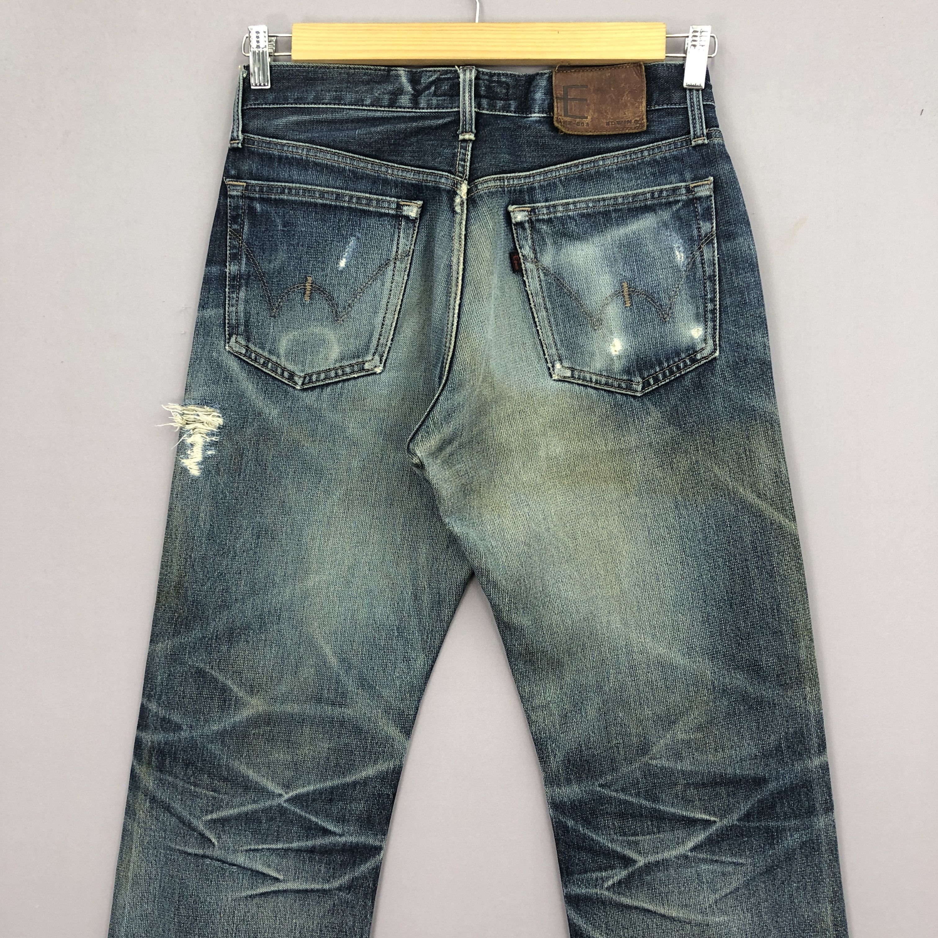 Japanese Brand Vintage 90s Edwin E Function Jeans Distressed Denim GF30270 Size 28" / US 6 / IT 42 - 3 Thumbnail