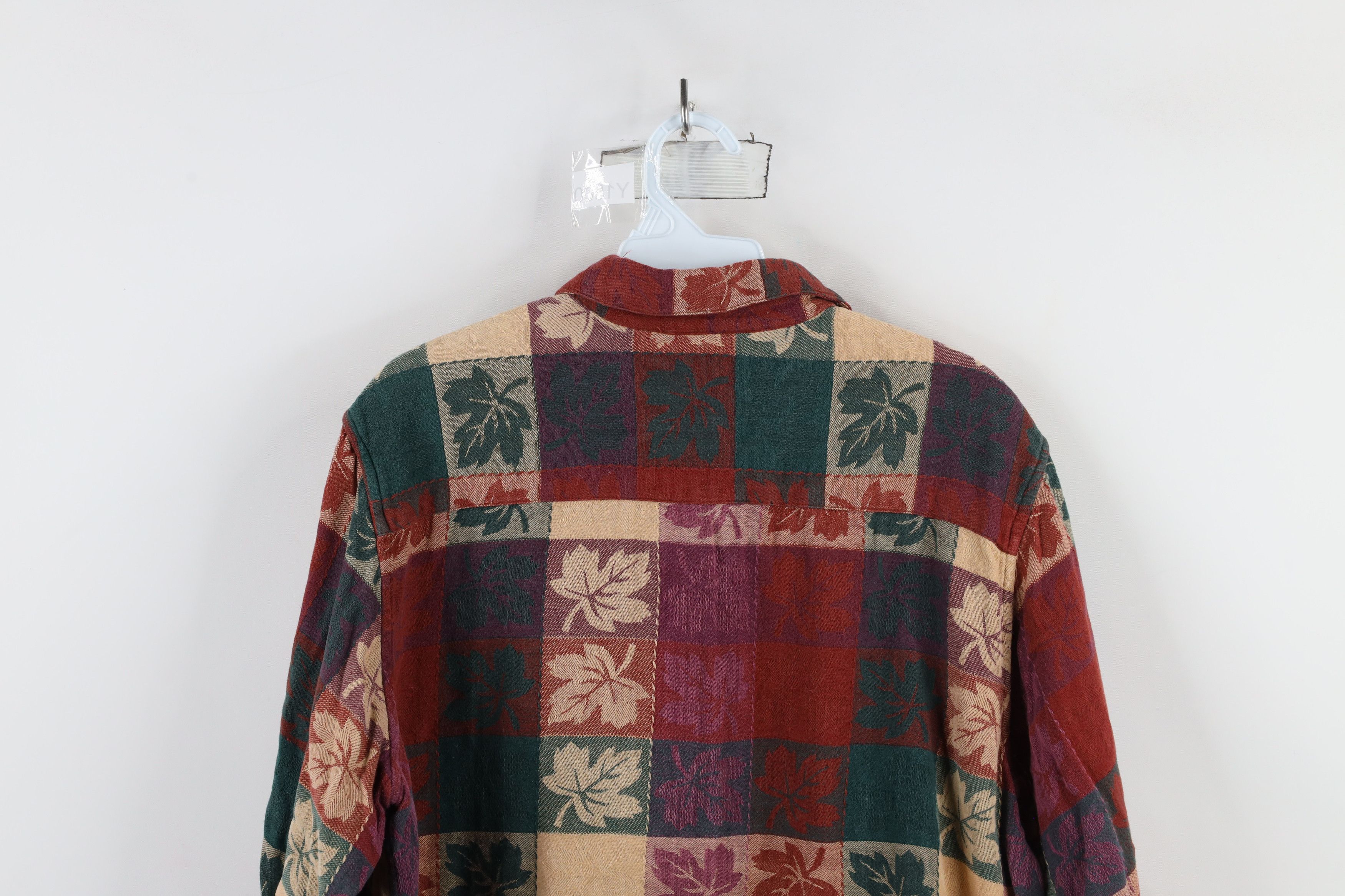 Vintage Vintage 90s Streetwear Nature Leaf Patchwork Button Shirt Size L / US 10 / IT 46 - 9 Thumbnail
