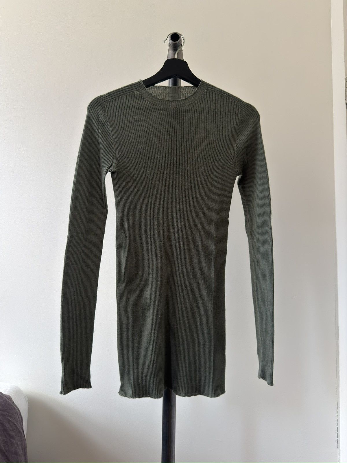 Rick Owens SS23 EDFU Moss Ribbed Sweater Size US S / EU 44-46 / 1 - 1 Thumbnail