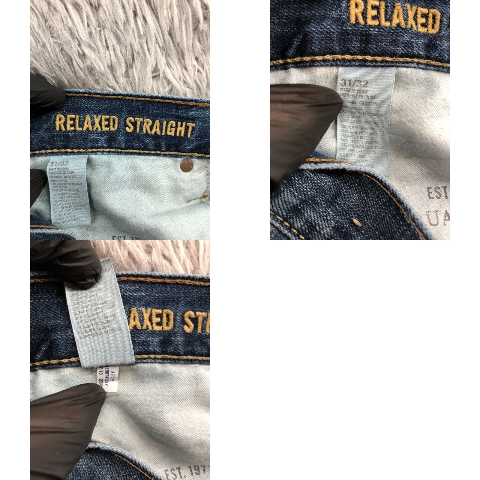 American Eagle Outfitters American Eagle Relaxed Straight Jeans Mens 31x32 Mid Rise Blue Denim Jeans Size US 31 - 9 Thumbnail