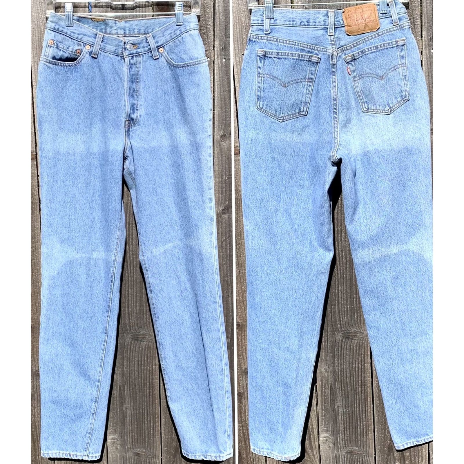 Levi's VINTAGE Levi's 501 Jeans Button Fly Made In USA 90s 28 in Waist 11 M Blue Denim Jeans Boys Mens Womens Girls Size 32" / US 10 / IT 46 - 6 Thumbnail