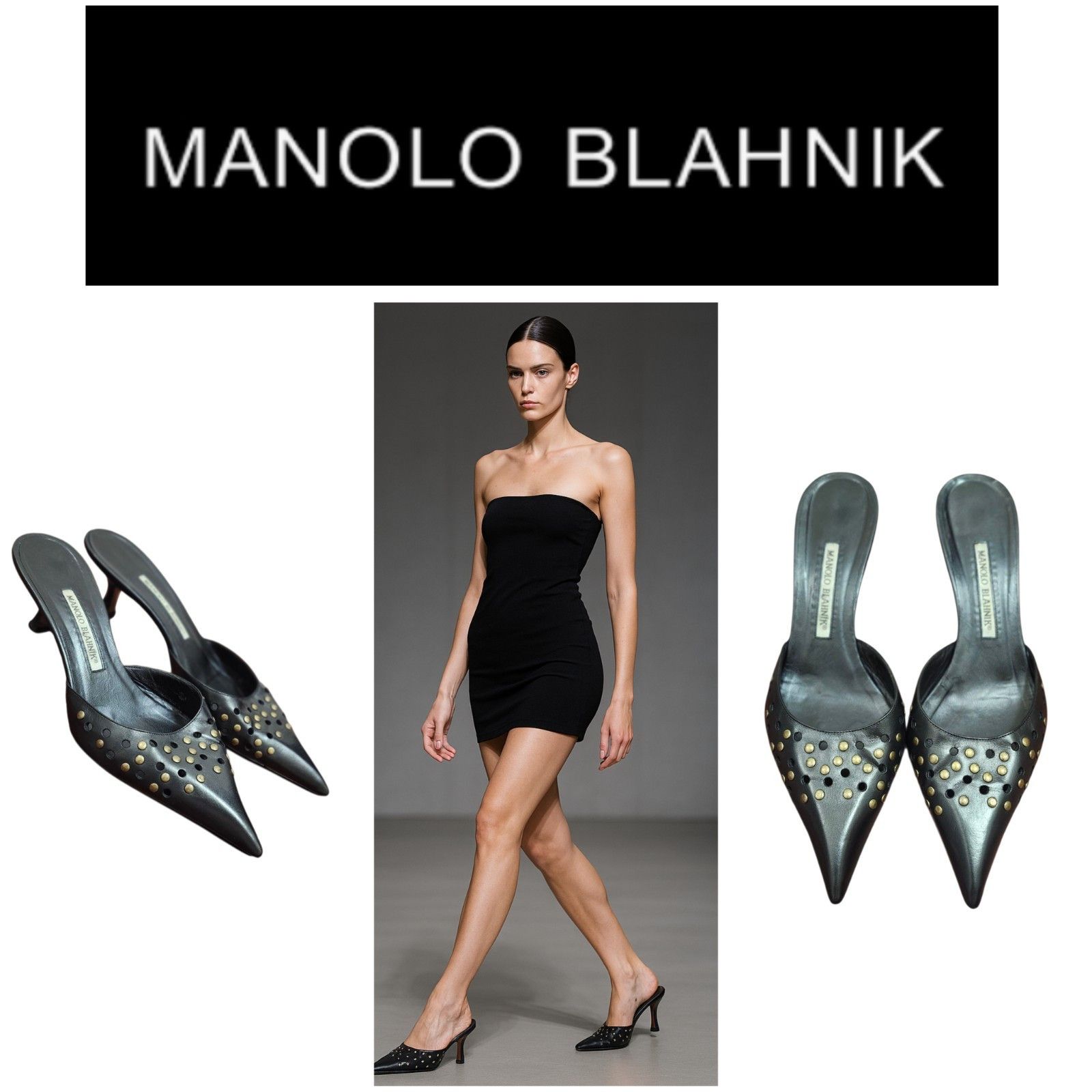 Manolo Blahnik Manolo Blahnik Leather Lasercut Accents Mules Women's Size US 10 / IT 40 - 1 Thumbnail