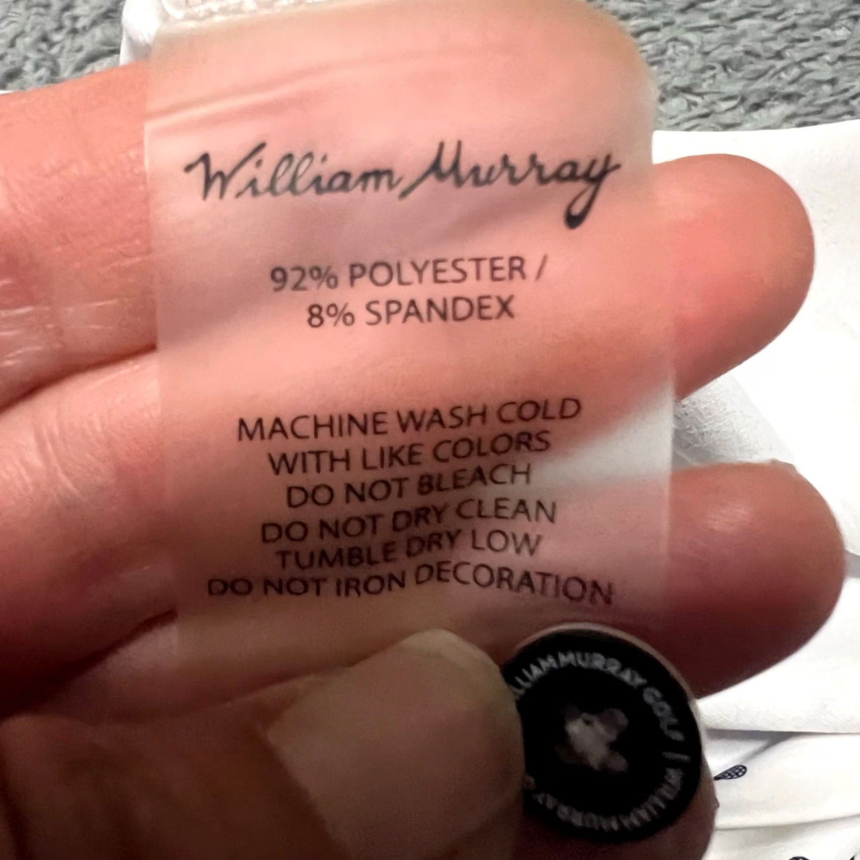 Vintage William Murray Polo Shirt Mens Medium White Performance Golf Geometric Size US M / EU 48-50 / 2 - 8 Thumbnail