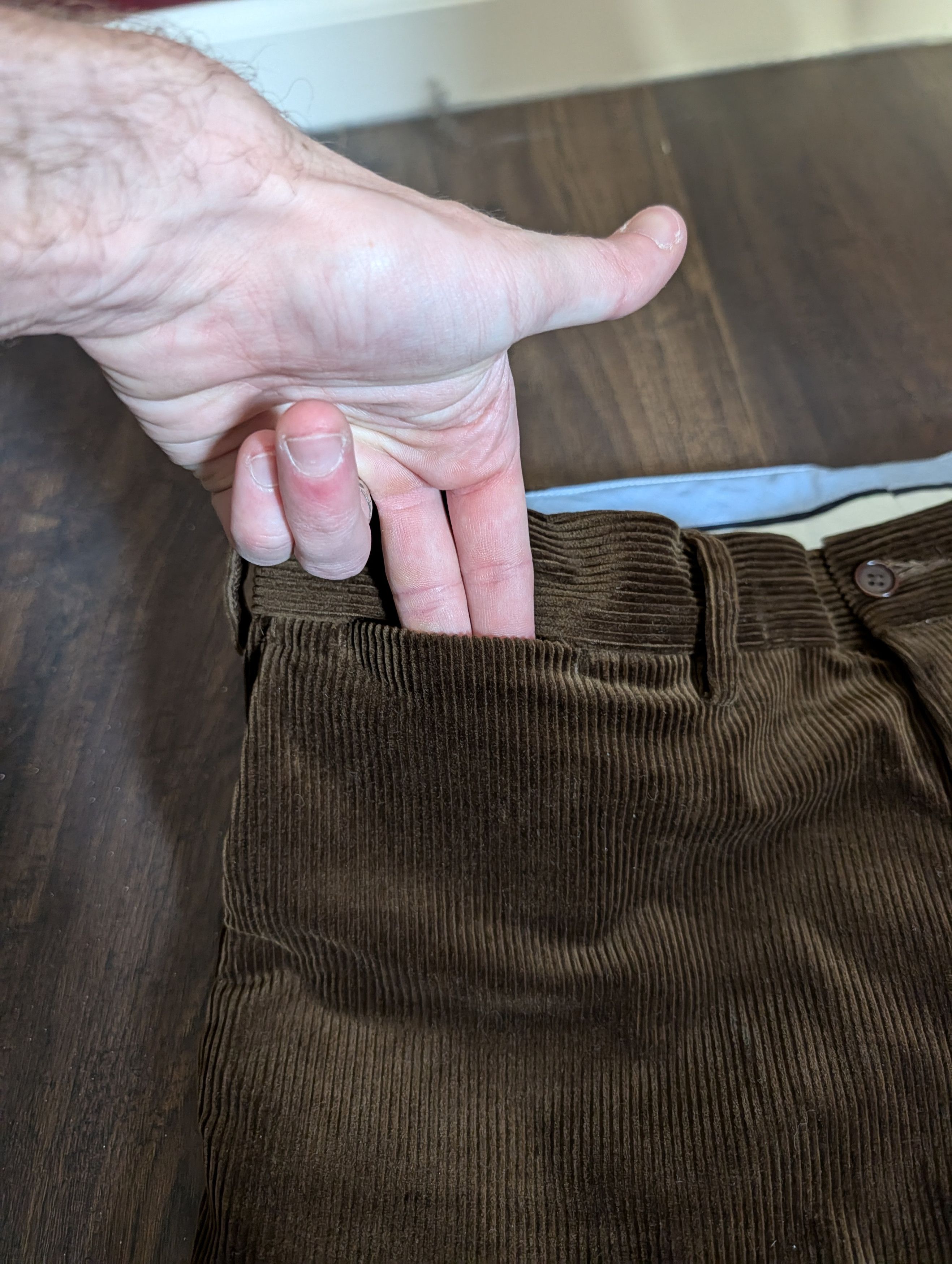 Polo Ralph Lauren Dark brown cotton corduroy Classic Fit mens pants 36x32 Size US 36 / EU 52 - 3 Thumbnail