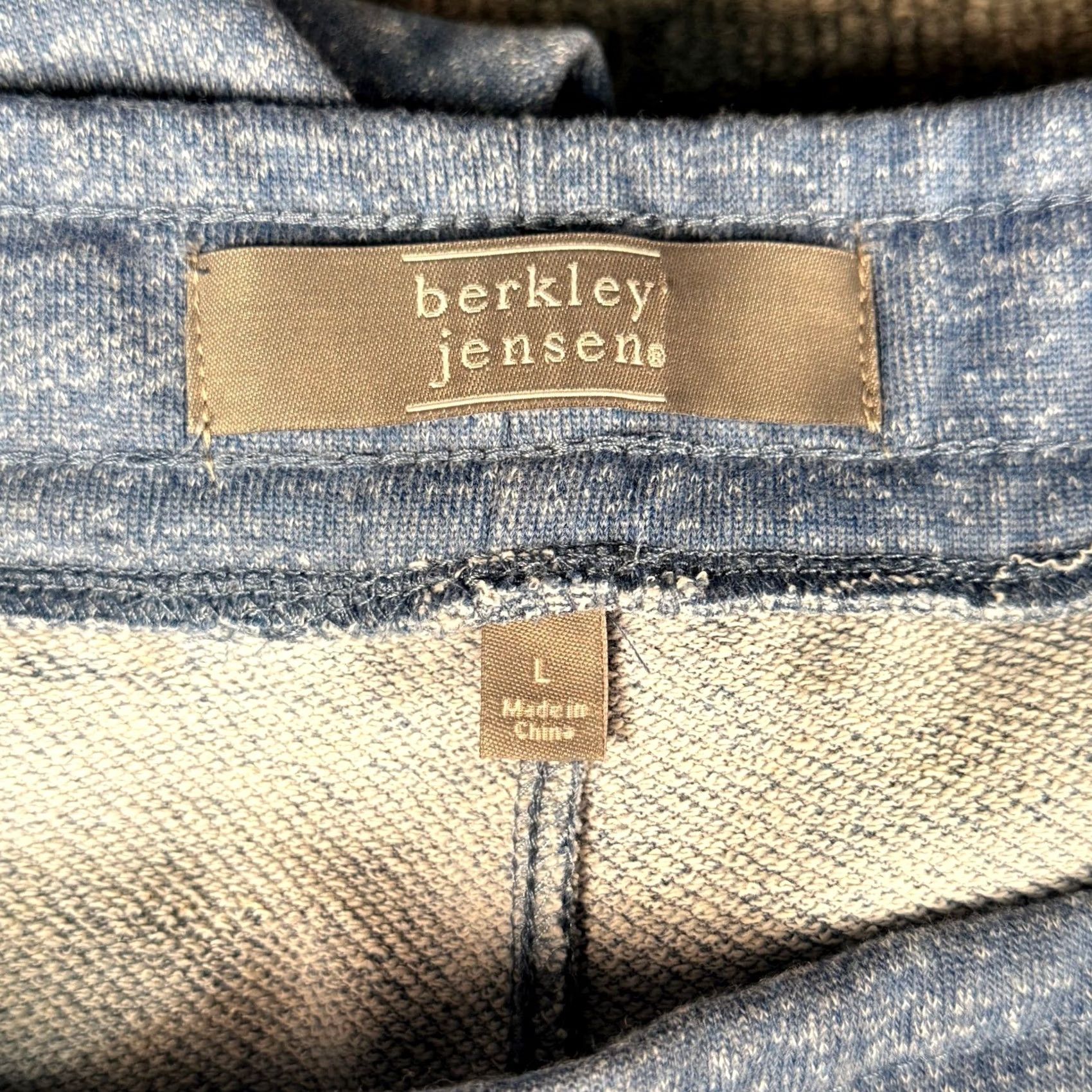 Vintage Berkley Jensen Mens L Sweat Shorts Blue Gray Drawstring Knit Athleisure Lounge Size US 33 - 6 Thumbnail