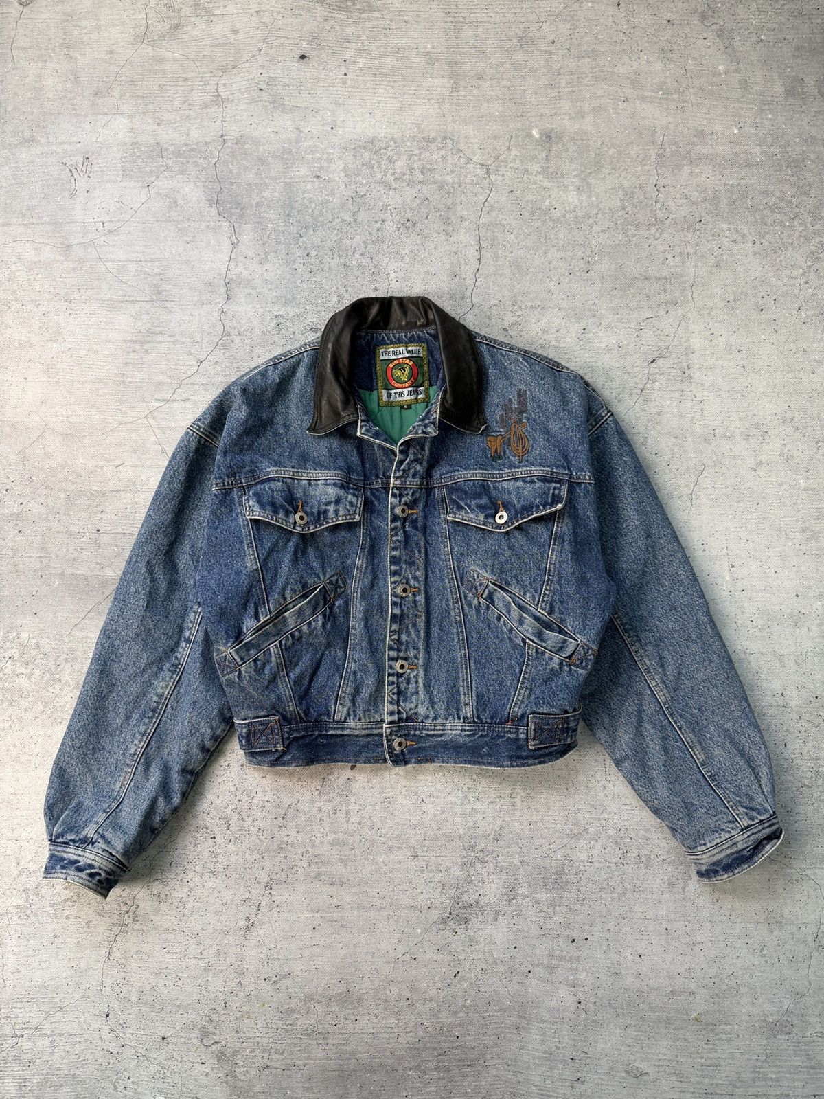 Denim & Co. Vintage 70s Denim Bomber Jacket Size US S / EU 44-46 / 1 - 1 Thumbnail