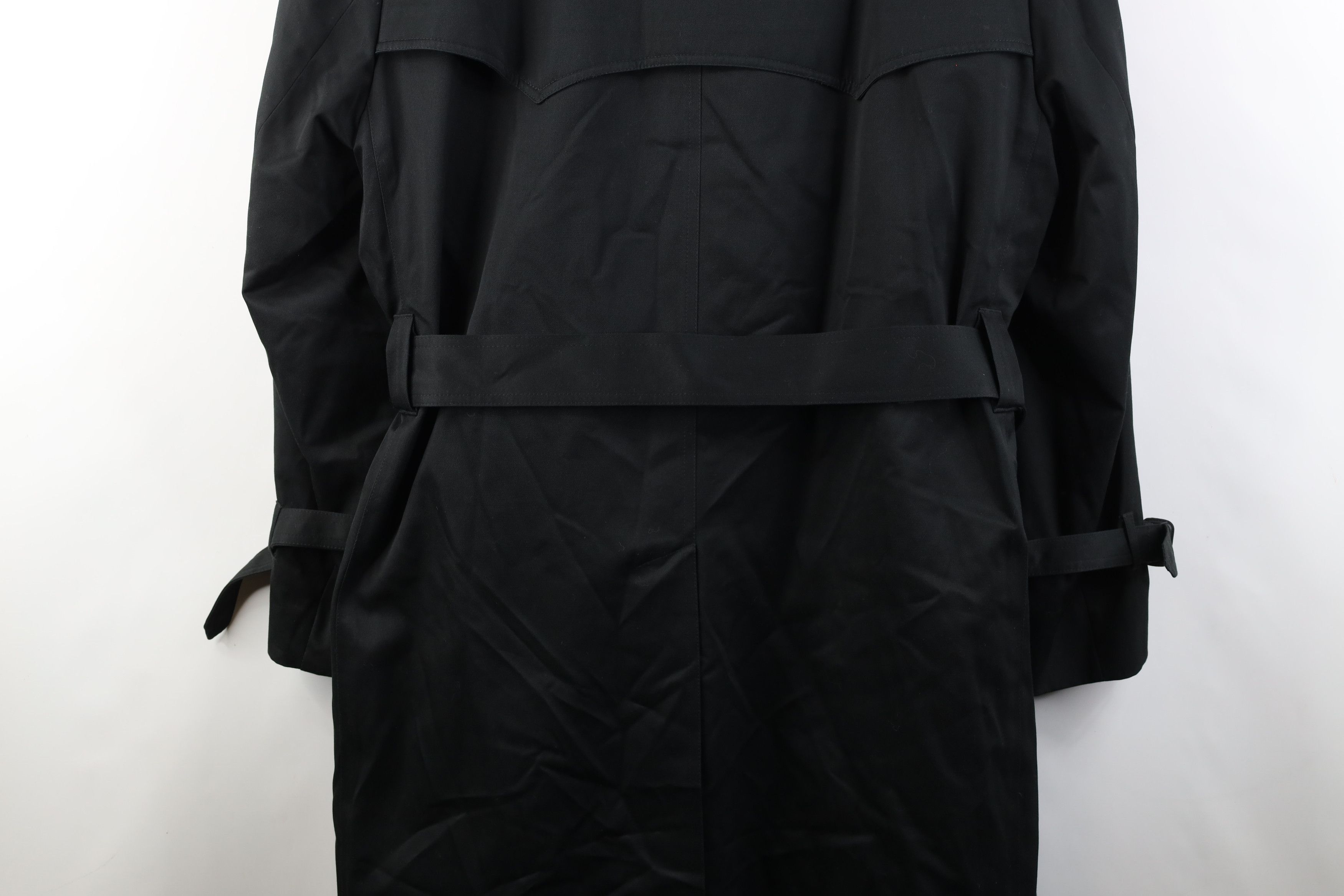 Vintage Vintage 90s Streetwear Lined Belted Trench Coat Jacket Black Size US XXL / EU 58 / 5 - 16 Thumbnail
