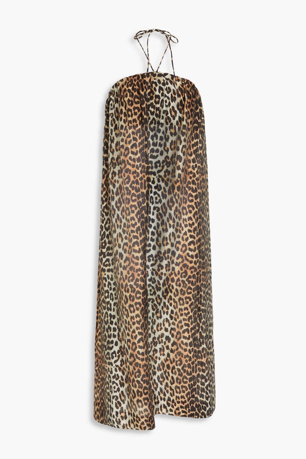 Ganni GANNI Leopard-print TENCEL™-blend voile midi dress size EU36 Size S / US 4 / IT 40 - 3 Thumbnail