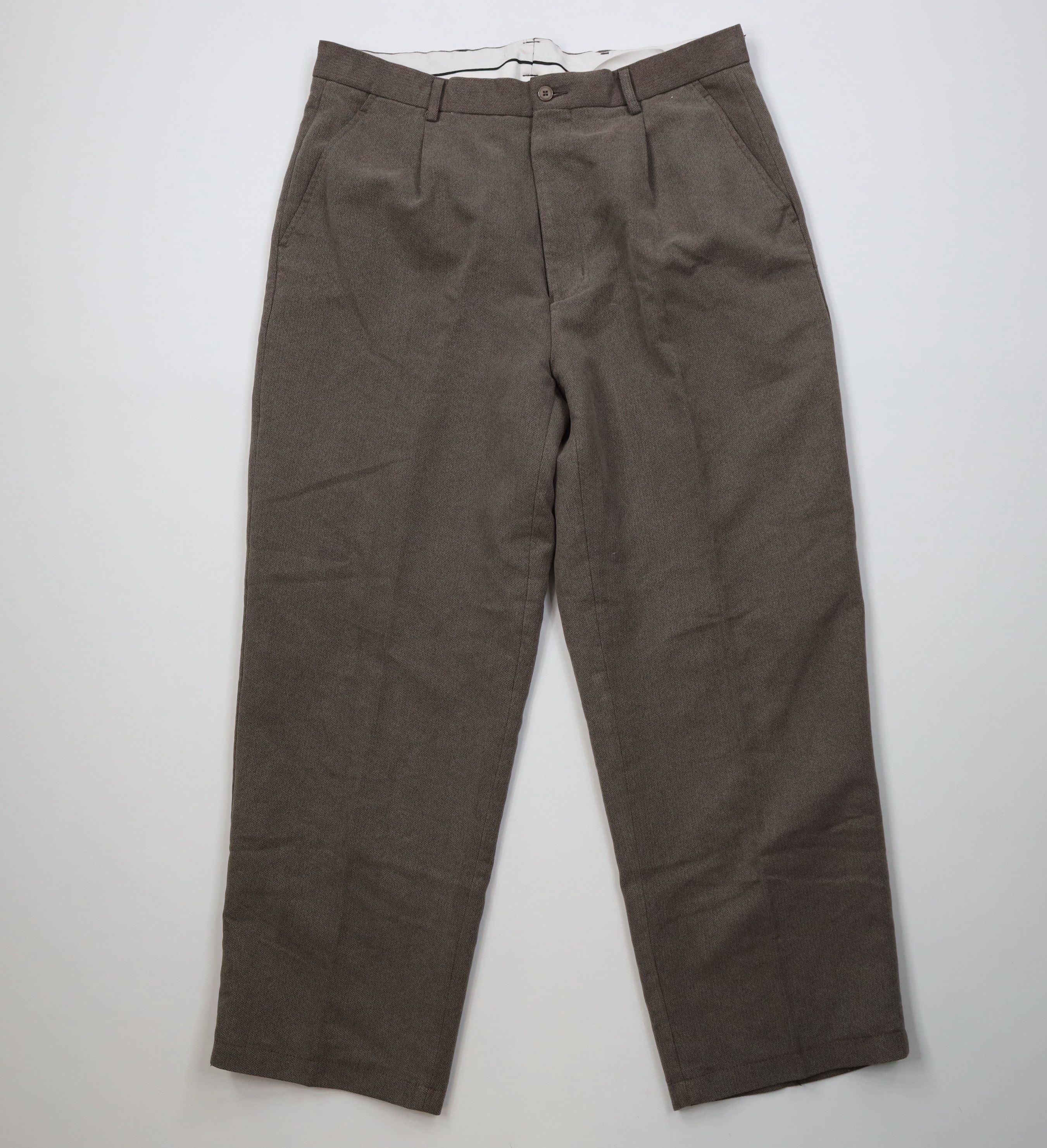 Vintage Vintage 90s Streetwear Herringbone Wide Leg Chino Pants Size US 34 / EU 50 - 1 Thumbnail