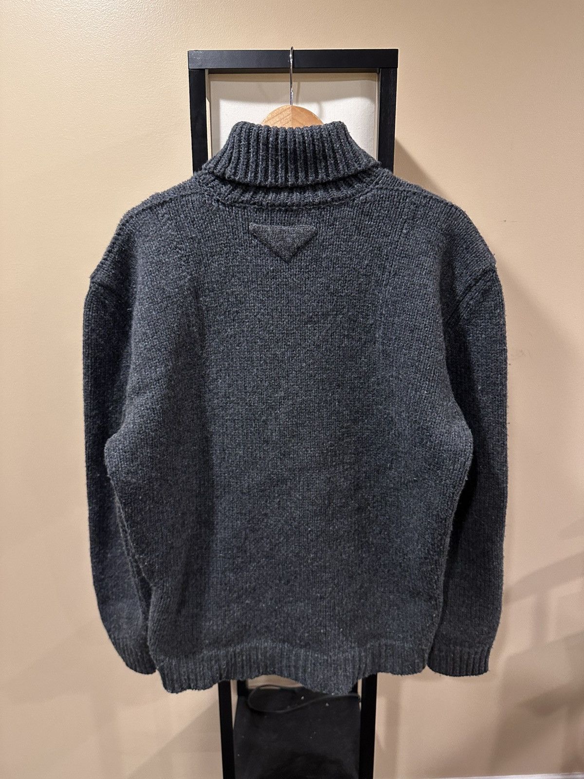 Prada Prada x Raf Simmons Chunky Grey Turtle Neck Knit Sweater Size US M / EU 48-50 / 2 - 21 Thumbnail