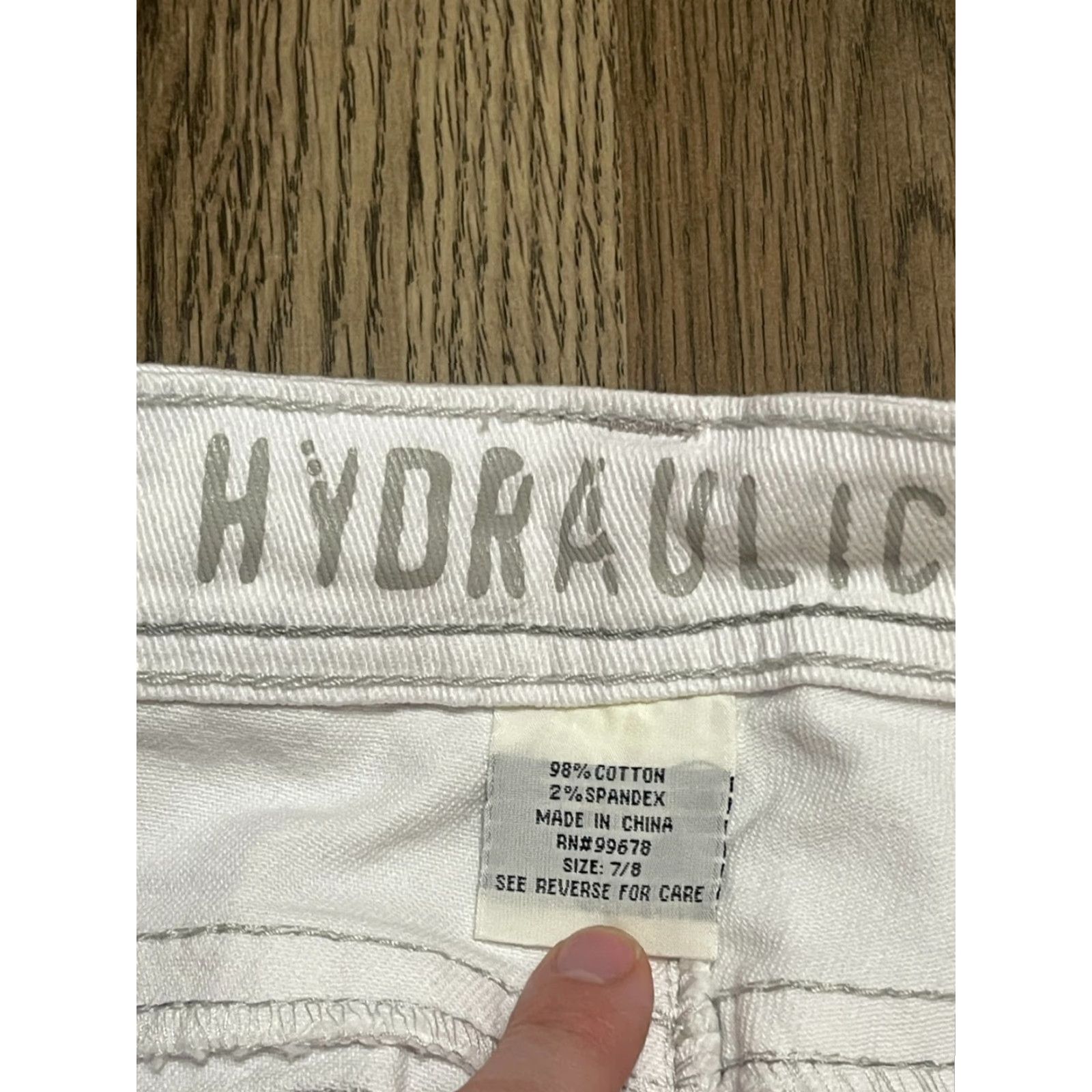 Vintage HYDRAULIC Jeans, Women's Junior Size 7/8 Cropped White NWT Size 28" / US 6 / IT 42 - 5 Thumbnail