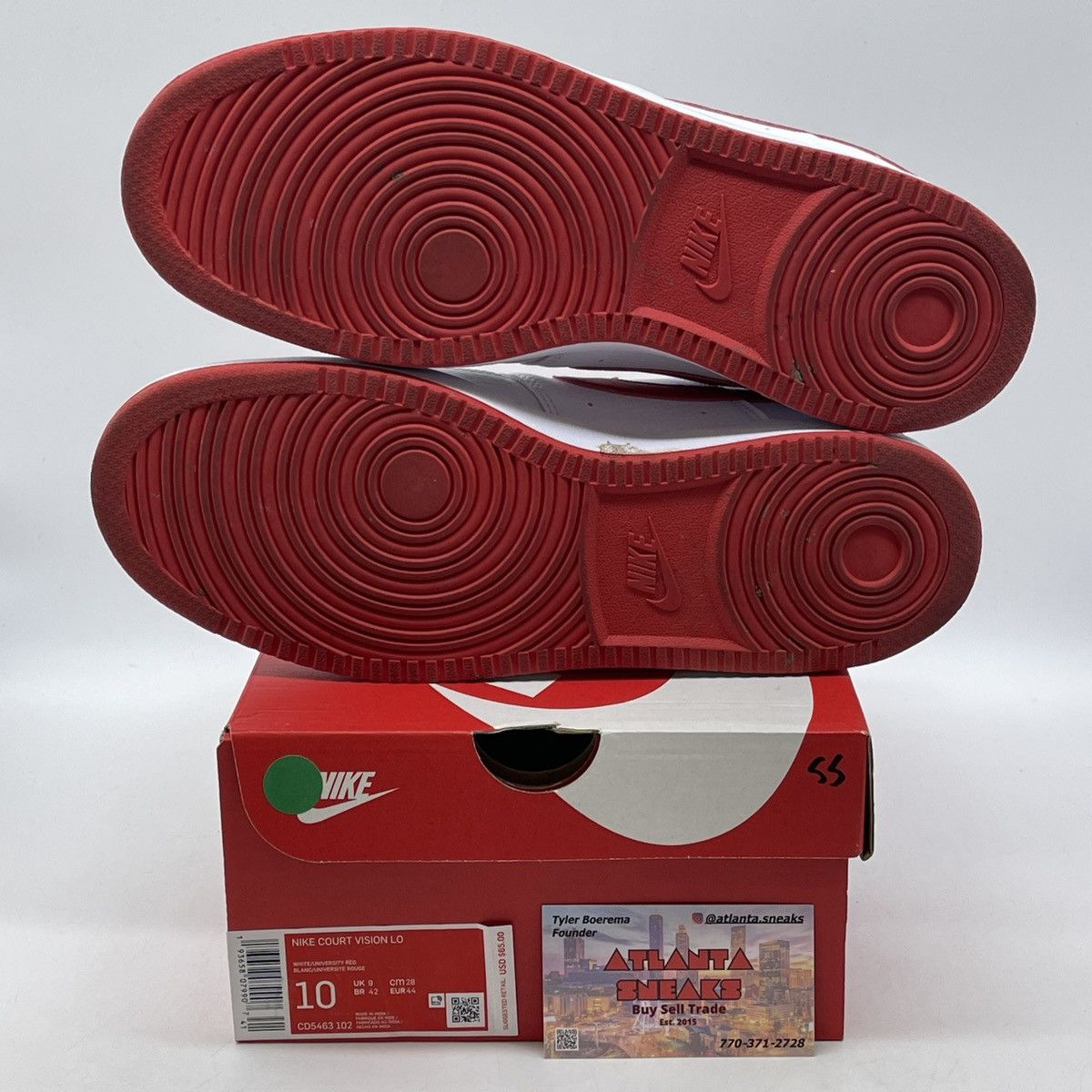 Nike Court vision low white university red Size US 10 / EU 43 - 7 Thumbnail