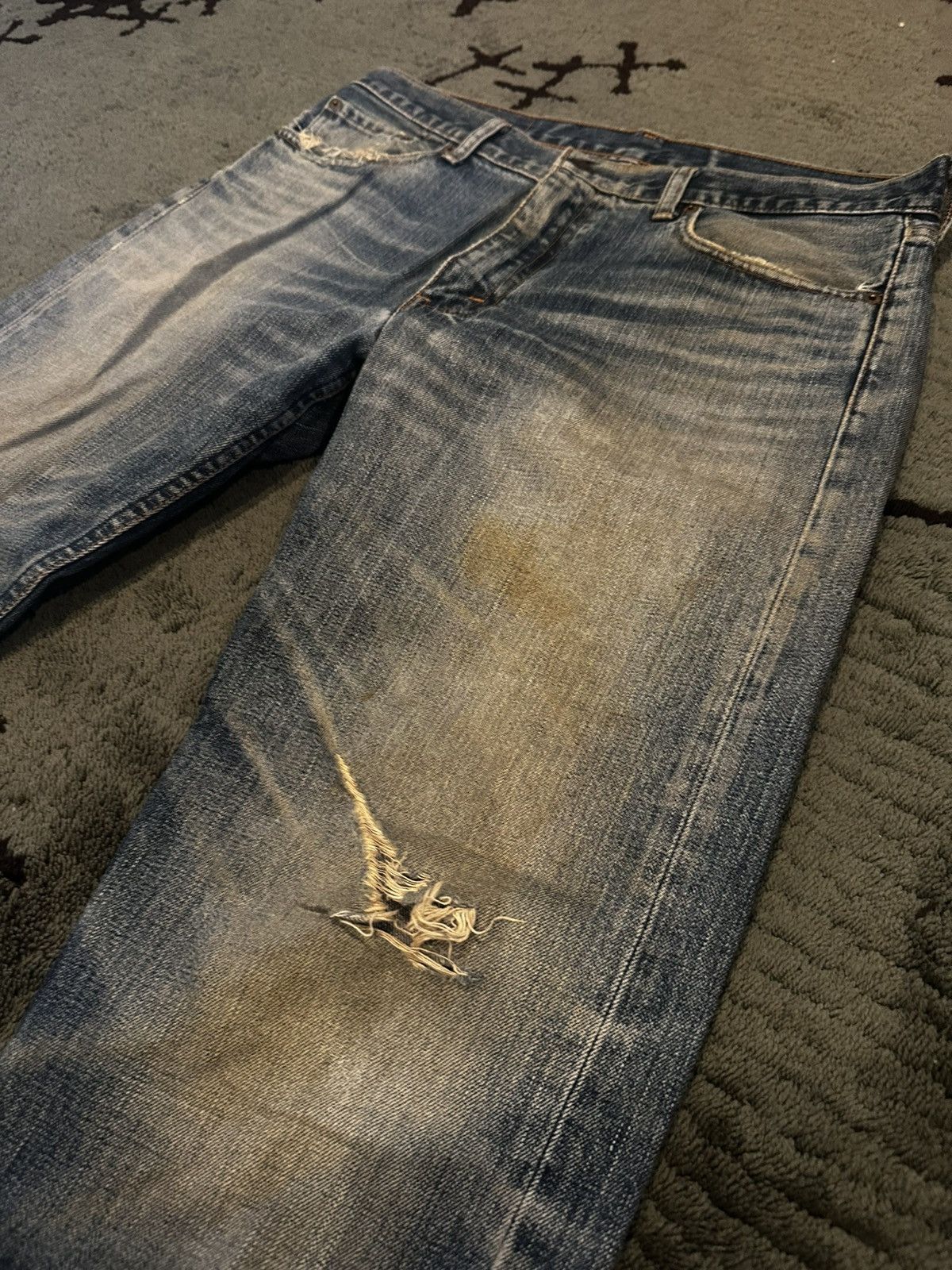 Levi's Rare Vintage Distressed Mud Wash Levis Pants Size US 34 / EU 50 - 5 Thumbnail