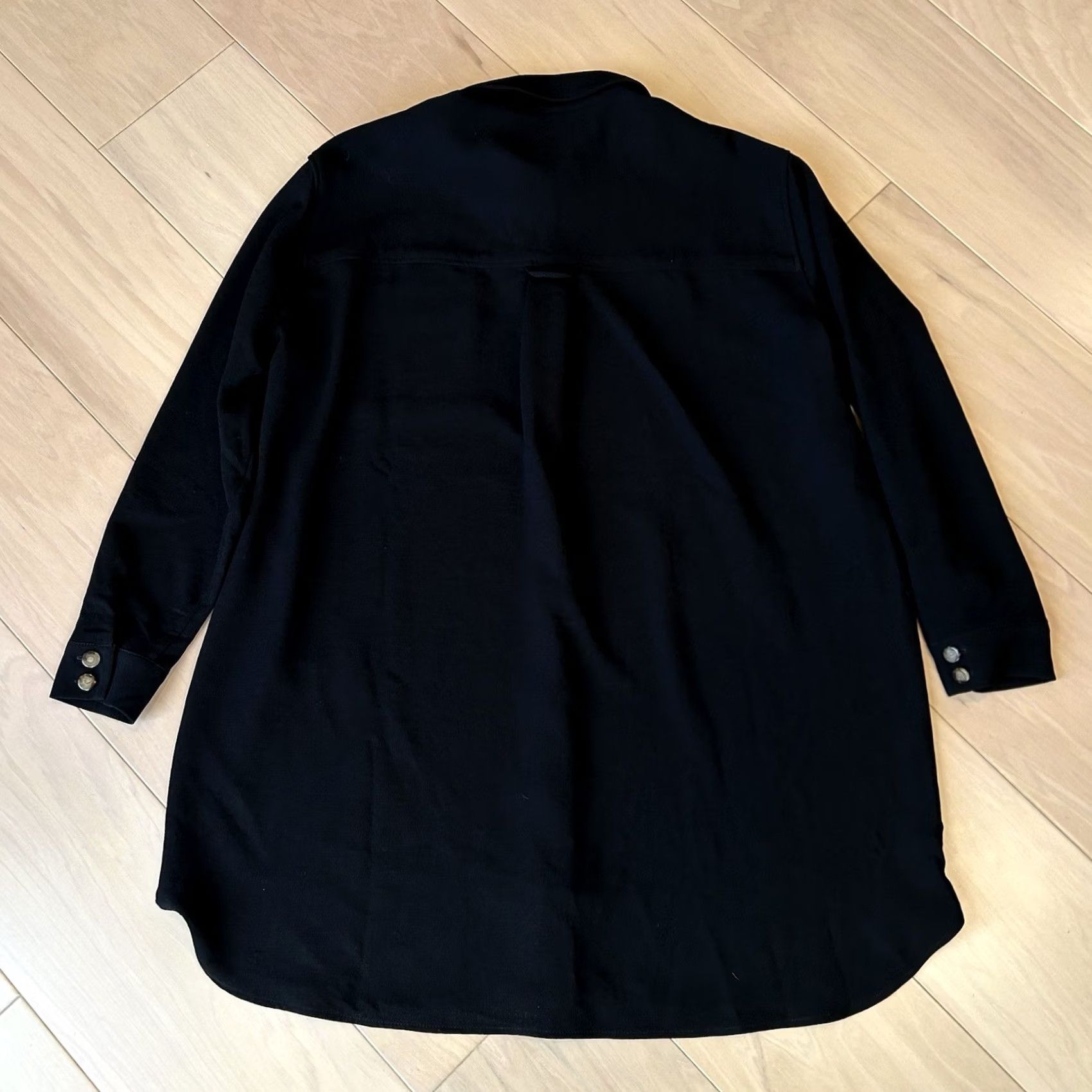 Vintage VINTAGE Sézane Sadie Mini Shirt Dress Black Long Sleeve Women 38 (Styled for Work, Casual, Bohemian) Womens Size XS / US 0-2 / IT 36-38 - 4 Thumbnail