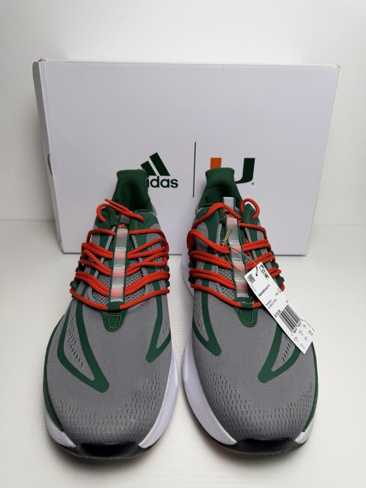 Adidas Size 13 - adidas Alphaboost V1 NCAA Pack - Miami Size US 13 / EU 46 - 2 Thumbnail