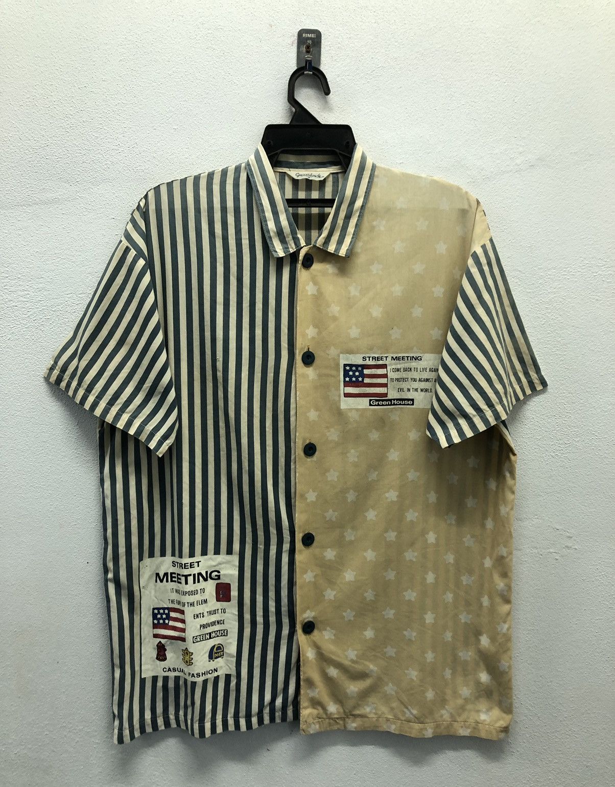 Vintage Green House Street Meeting Short Sleeve Shirt Button Up Size US L / EU 52-54 / 3 - 1 Thumbnail
