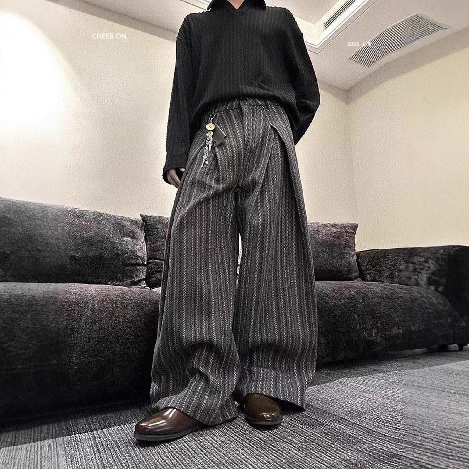 Other Wide Leg Striped Wide Leg Pants, Relaxed Fit Trousers Size US 32 / EU 48 - 3 Thumbnail