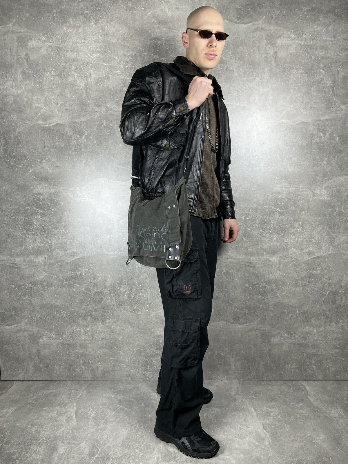 Genuine Leather × Vintage Vintage Leather Patchwork Las Vegas Retro Avant Garde Jacket Size US M / EU 48-50 / 2 - 2 Thumbnail