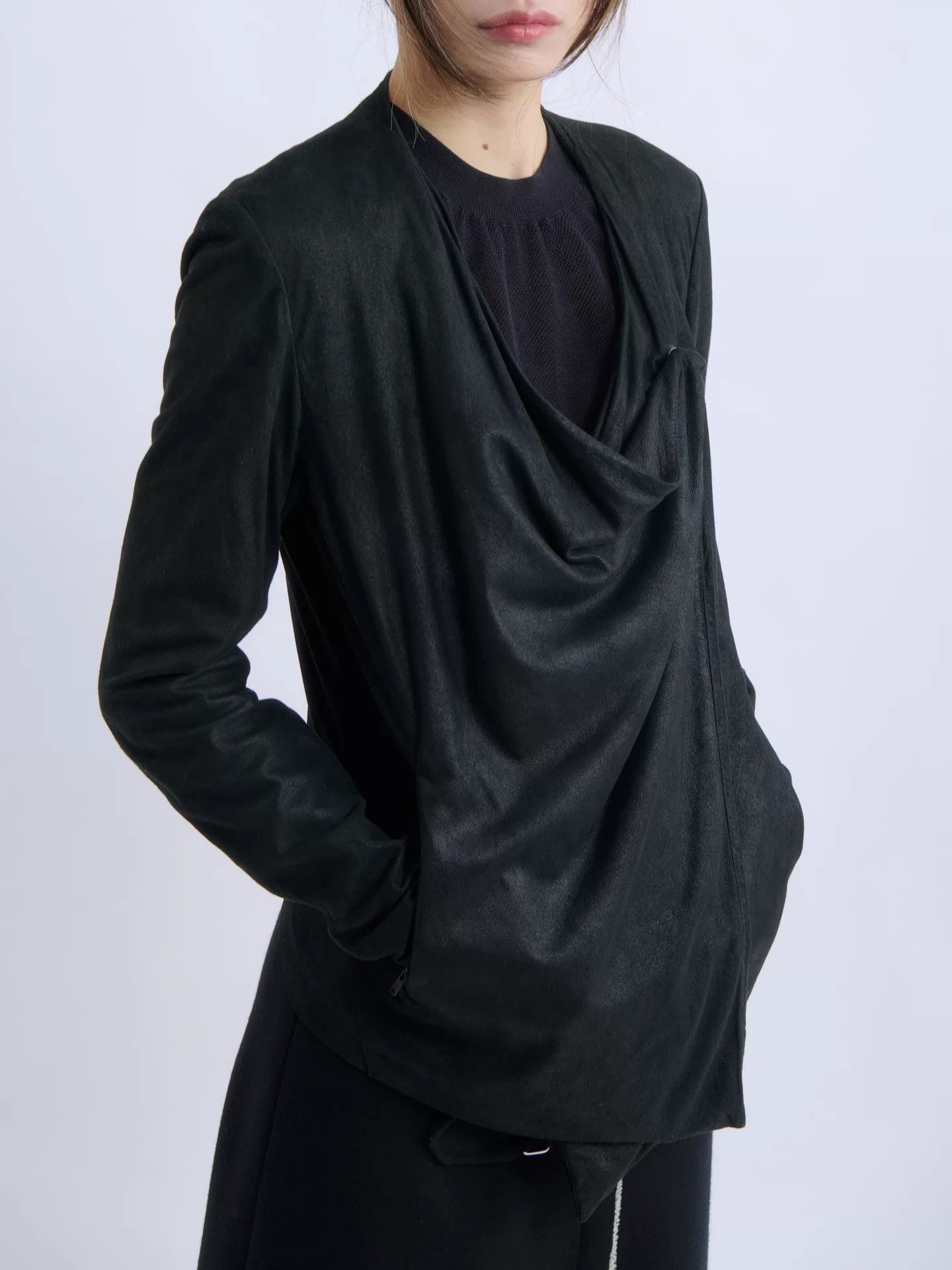 Helmut Lang Helmut Lang 00s New York Decon Asym Sheepskin Jacket Size ONE SIZE - 1 Thumbnail