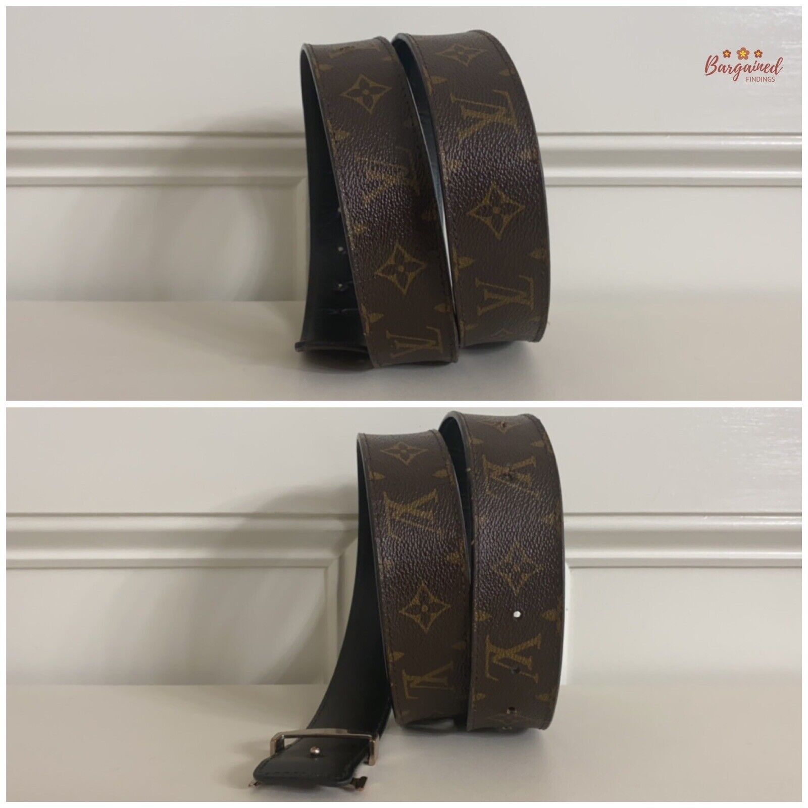 Louis Vuitton Louis Vuitton Monogram Reversible Silver LV Initials Belt Size 36 - 7 Thumbnail