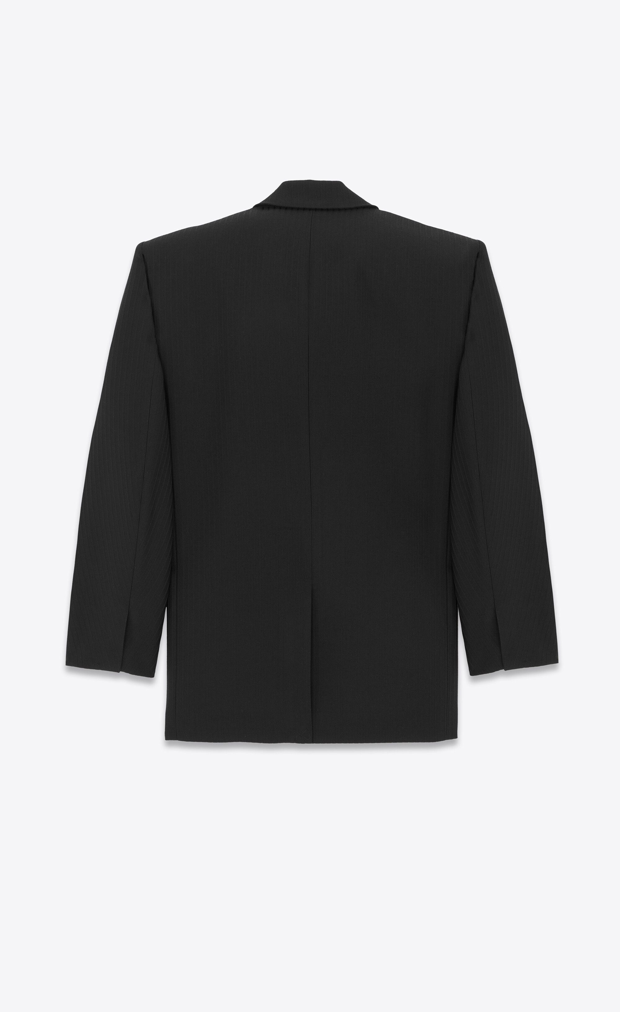 Saint Laurent Paris o1s1wg110125 782775 Unisex Oversized Tuxedo Jacket in Black Size ONE SIZE - 4 Thumbnail