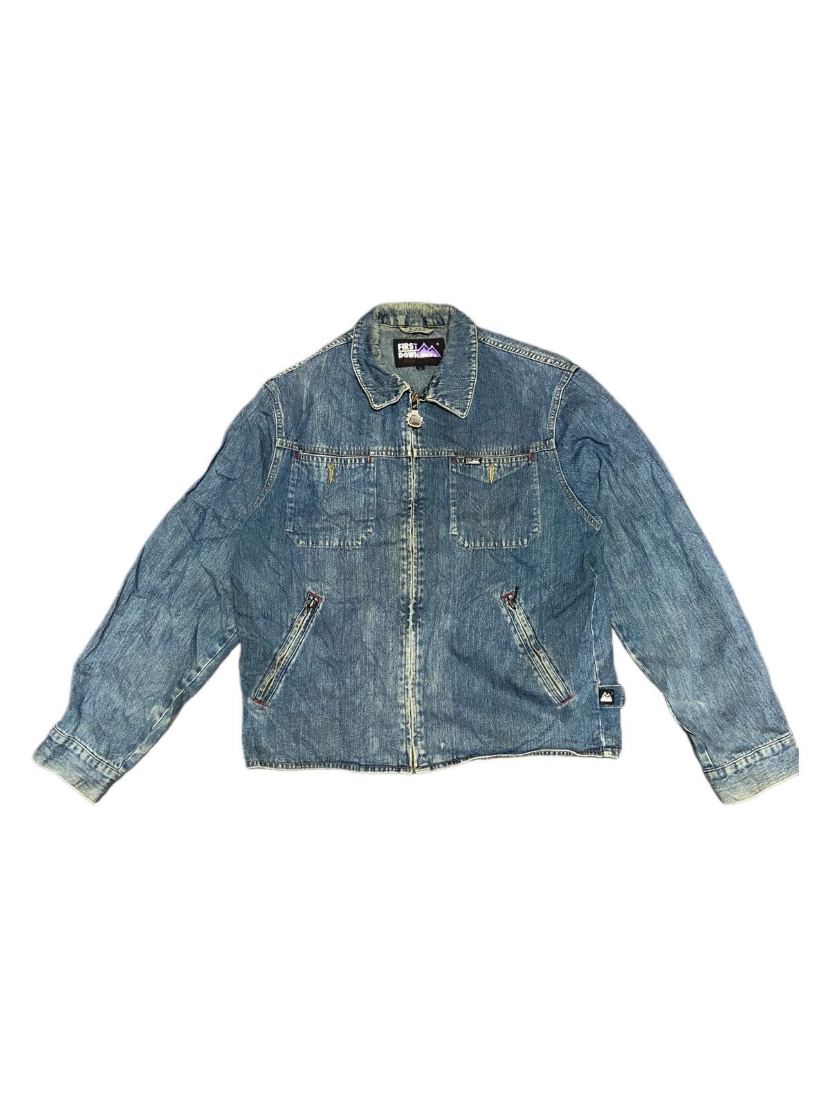 Vintage Vintage First Down Denim Jacket Size US L / EU 52-54 / 3 - 1 Thumbnail