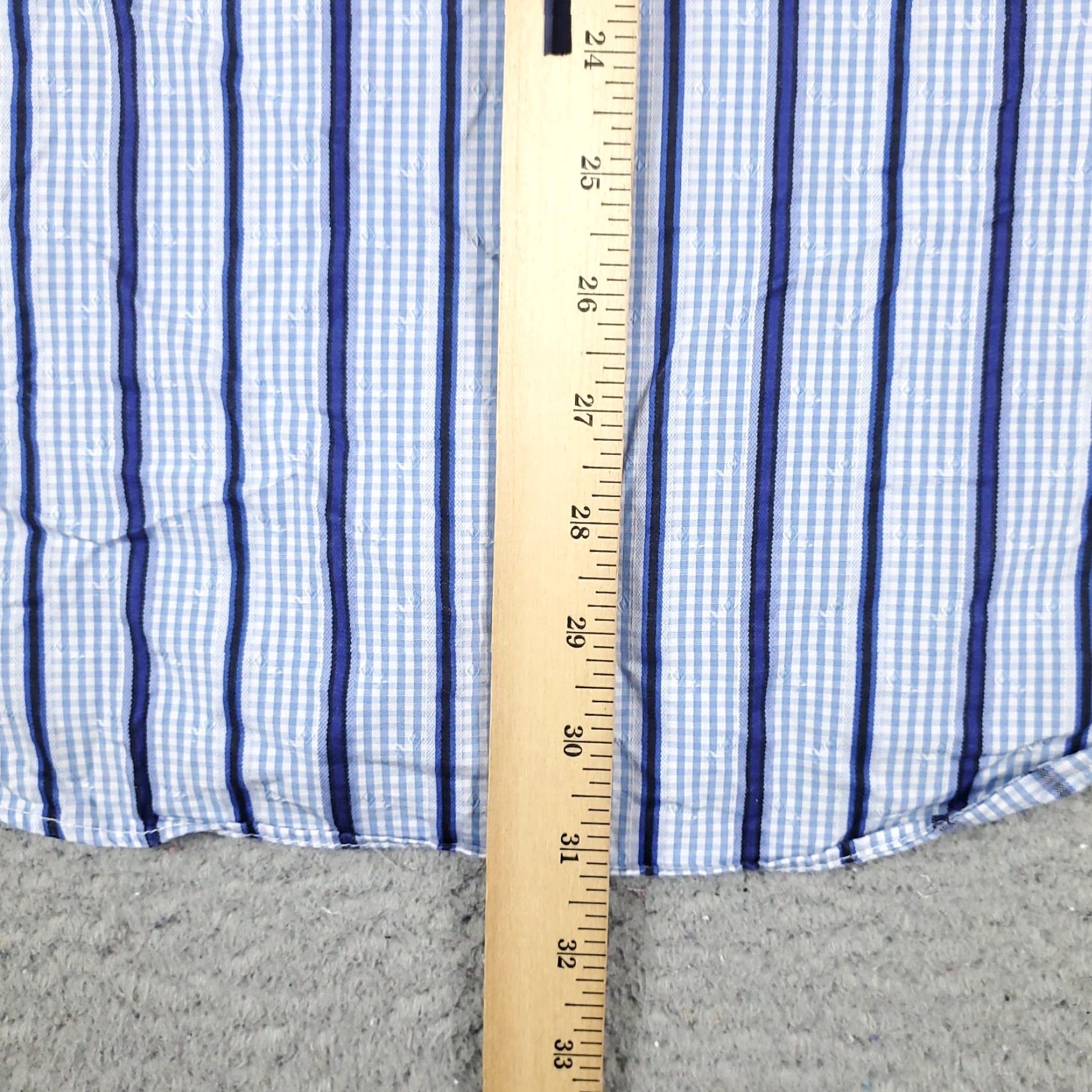 BUGATCHI Bugatchi Uomo Button-Up Shirt Men's XL Blue Striped Long Sleeve Regular Fit Size US XL / EU 56 / 4 - 5 Thumbnail