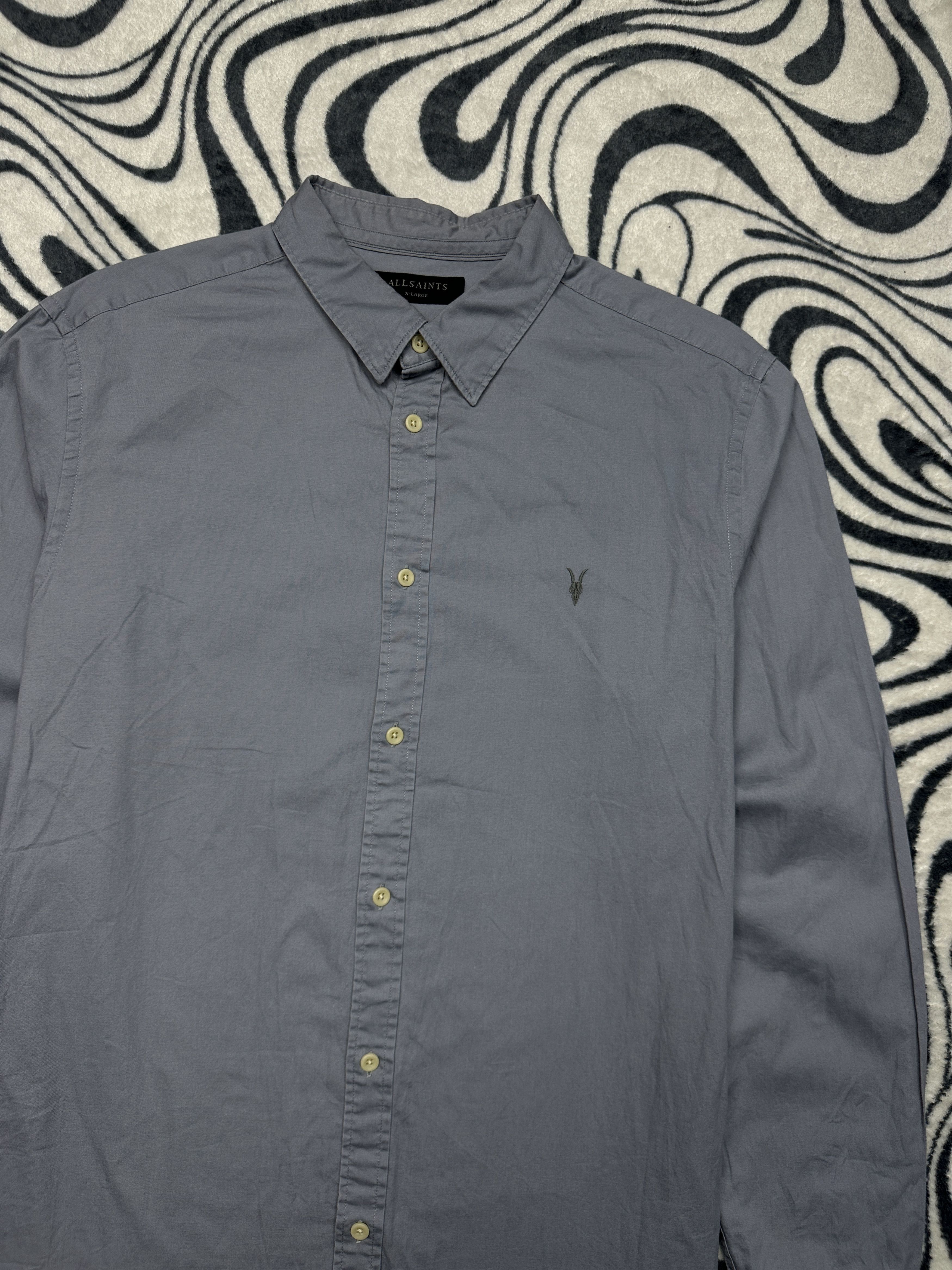 Allsaints AllSaints Mens Redondo Long Sleeve Shirt Size US XL / EU 56 / 4 - 2 Thumbnail
