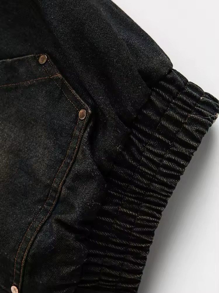 Other Streetwear Washed Retro Patchwork Zipper Winter Jacket Size US XL / EU 56 / 4 - 12 Thumbnail