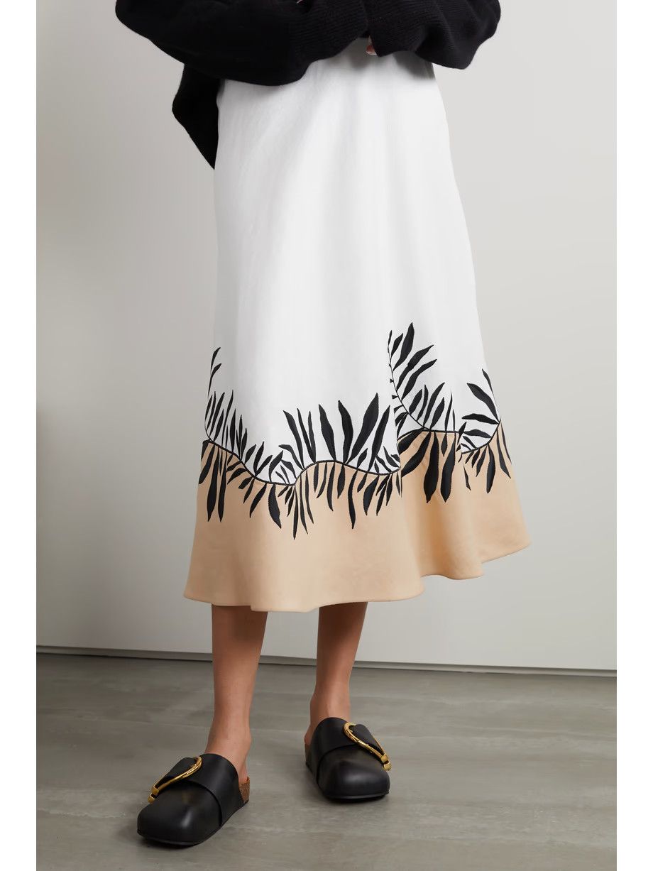 Loro Piana o1srvl11e0824 Manny Antigua Midi Skirt in White/Beige/Black Size 27" / US 4 / IT 40 - 3 Thumbnail