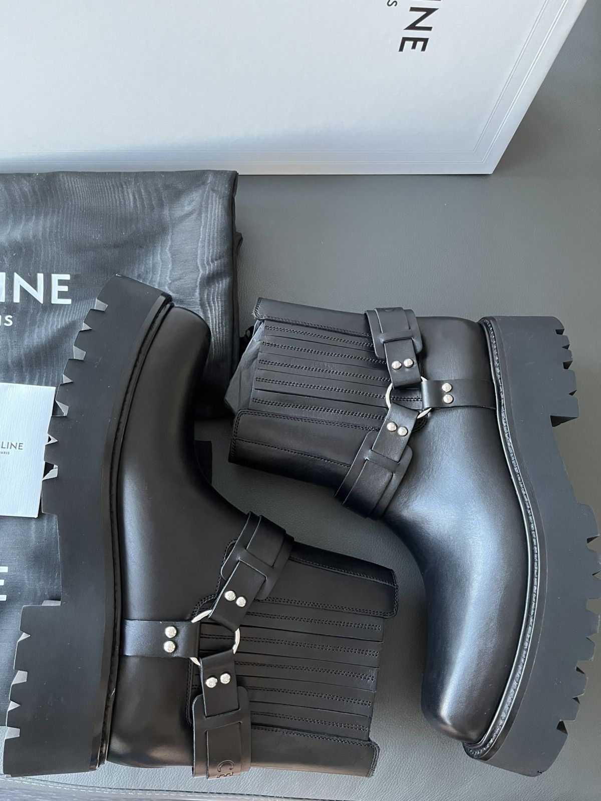 Celine × Hedi Slimane Super Runway Celine Hedi Slimane Biker Chelsea Boots New Size US 11 / EU 44 - 11 Thumbnail