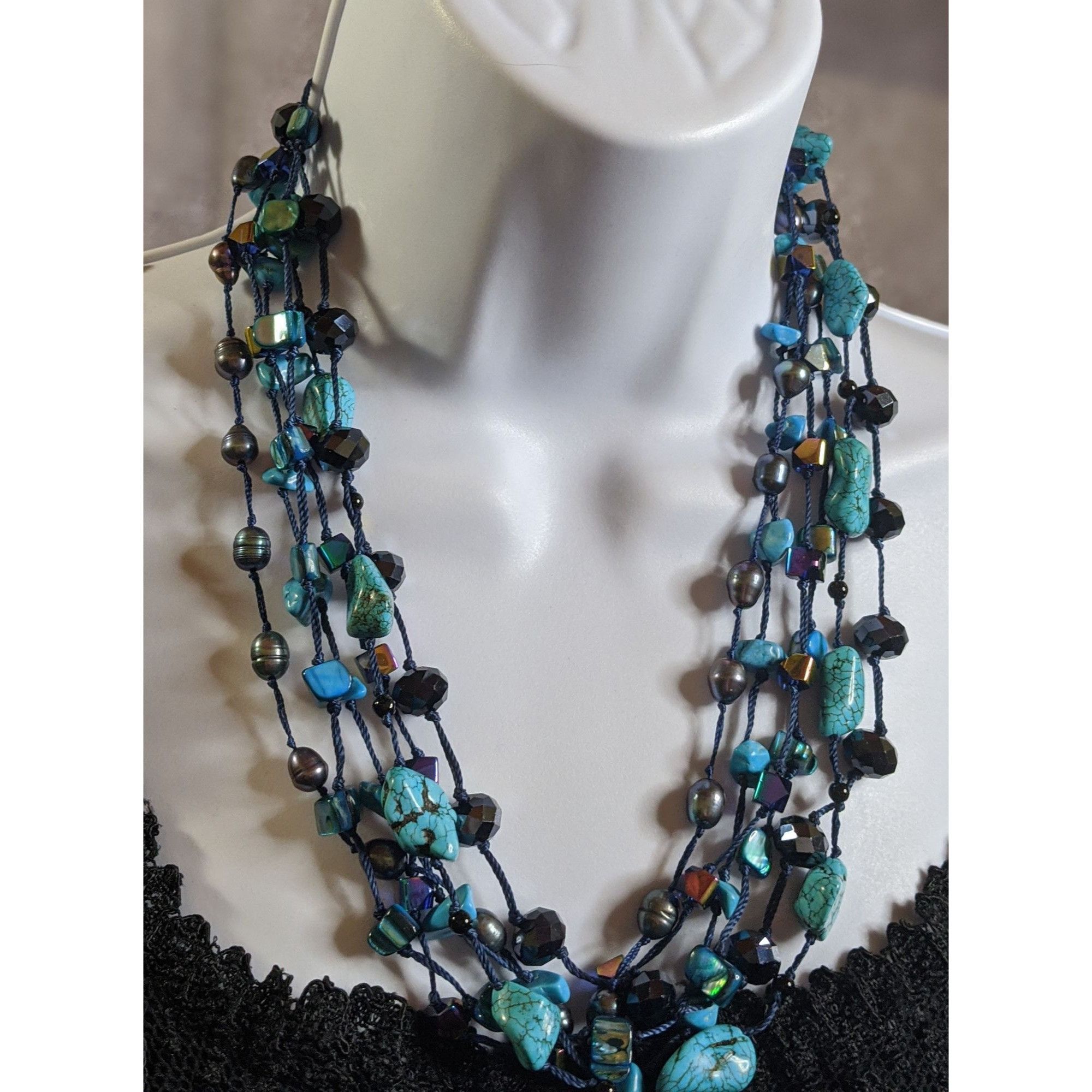 Other Bohemian Turquoise Pearl And Glass Multi-Strand Necklace Size ONE SIZE - 3 Thumbnail