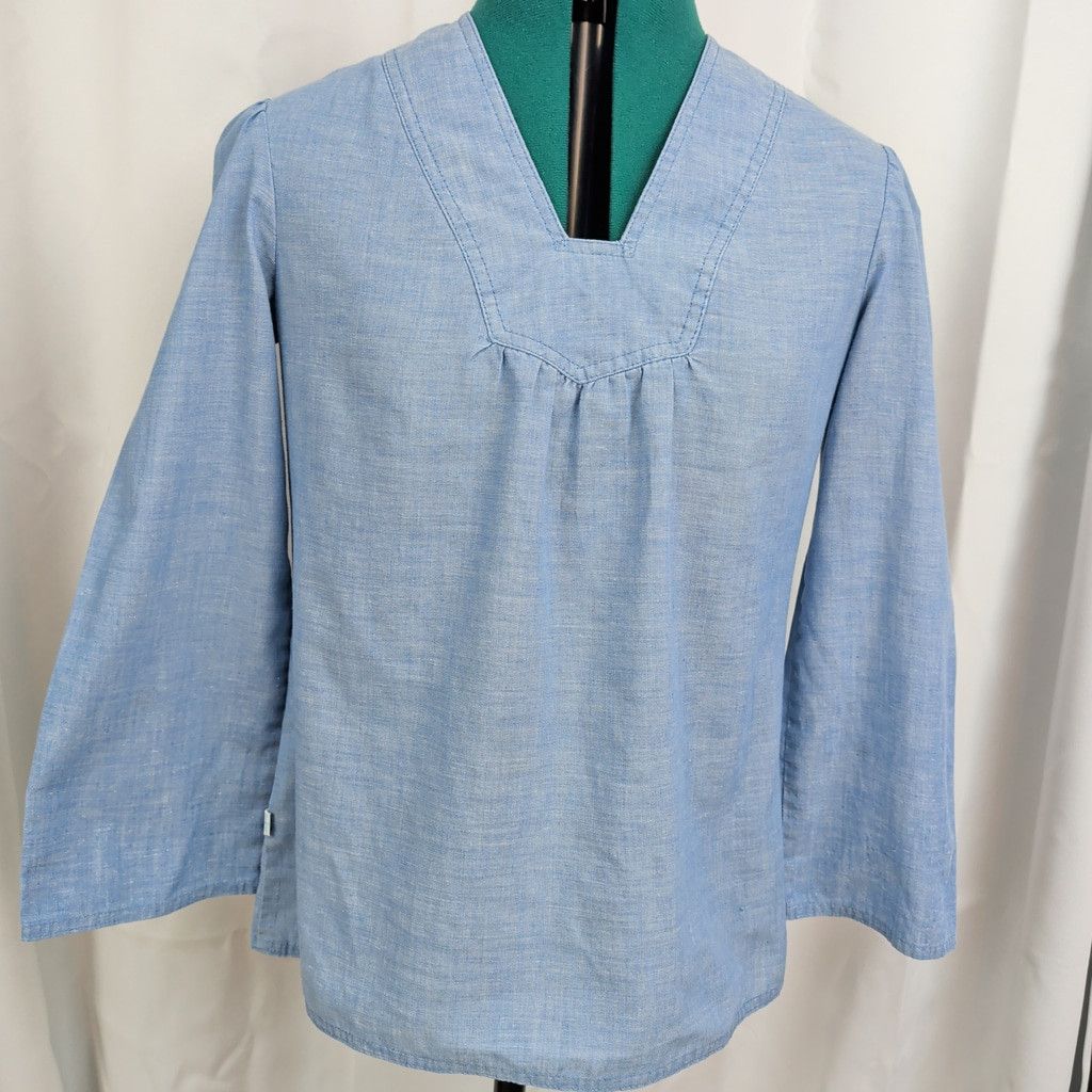 Levi's × Vintage 70's Levi's Chambray Peasant Top Size M / US 6-8 / IT 42-44 - 1 Thumbnail