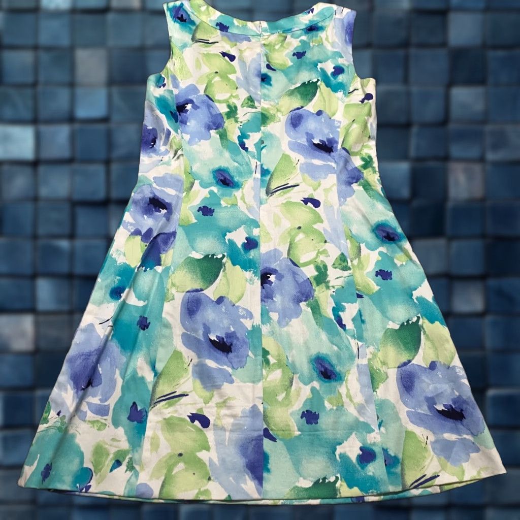 Chaps Chaps Dress Women's Multicolor Floral Sheath Sleeveless Round Neck Zip Knee Length 8 Size M / US 6-8 / IT 42-44 - 1 Thumbnail