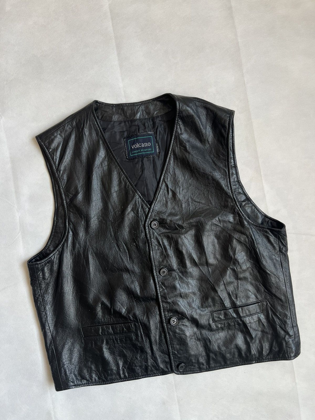 Leather Volcano Cowhide Leather Biker Punk Vest Size US XL / EU 56 / 4 - 5 Thumbnail