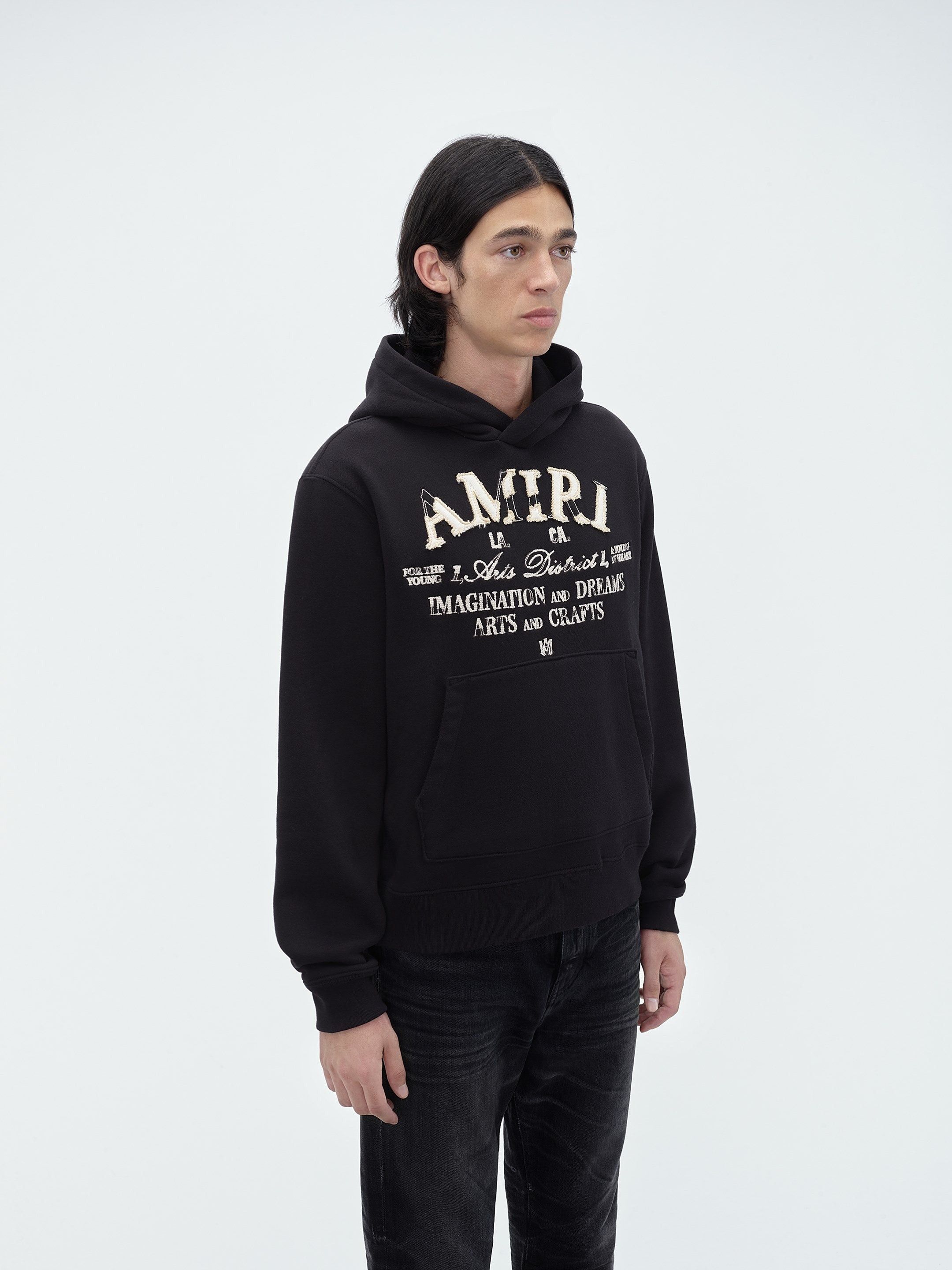 Amiri oc11z0325 Distressed Arts District Hoodie in Black Size US XL / EU 56 / 4 - 4 Thumbnail