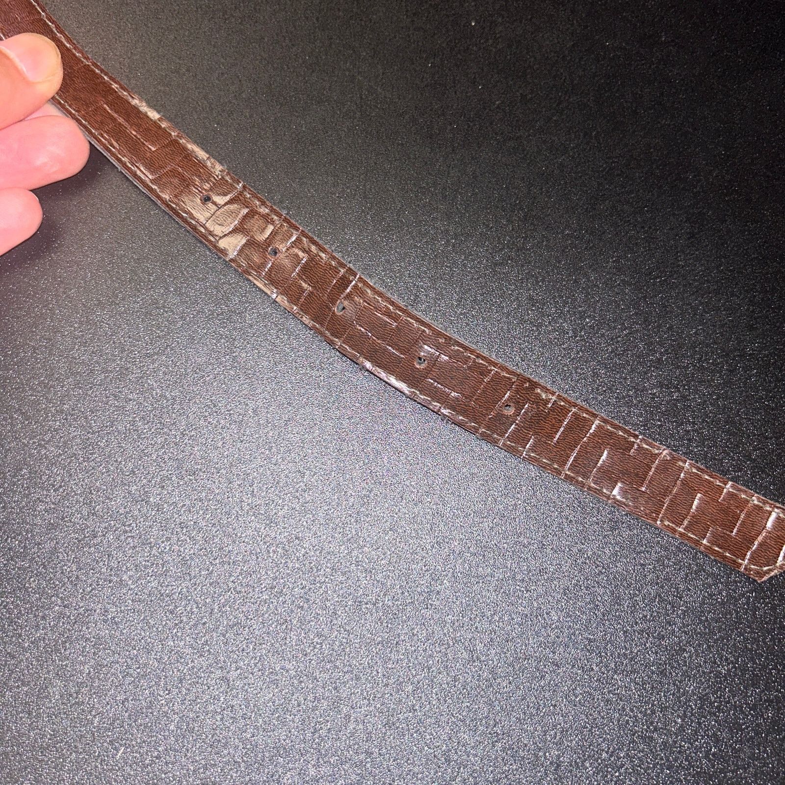Other Brown Textured Faux Leather Adjustable Belt Women's Size 12 Size ONE SIZE - 7 Thumbnail