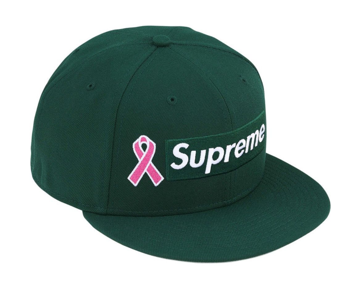 New Era × Supreme 7 1/4 Supreme Breast Cancer Awareness Box Logo Dark Green Size ONE SIZE - 5 Thumbnail