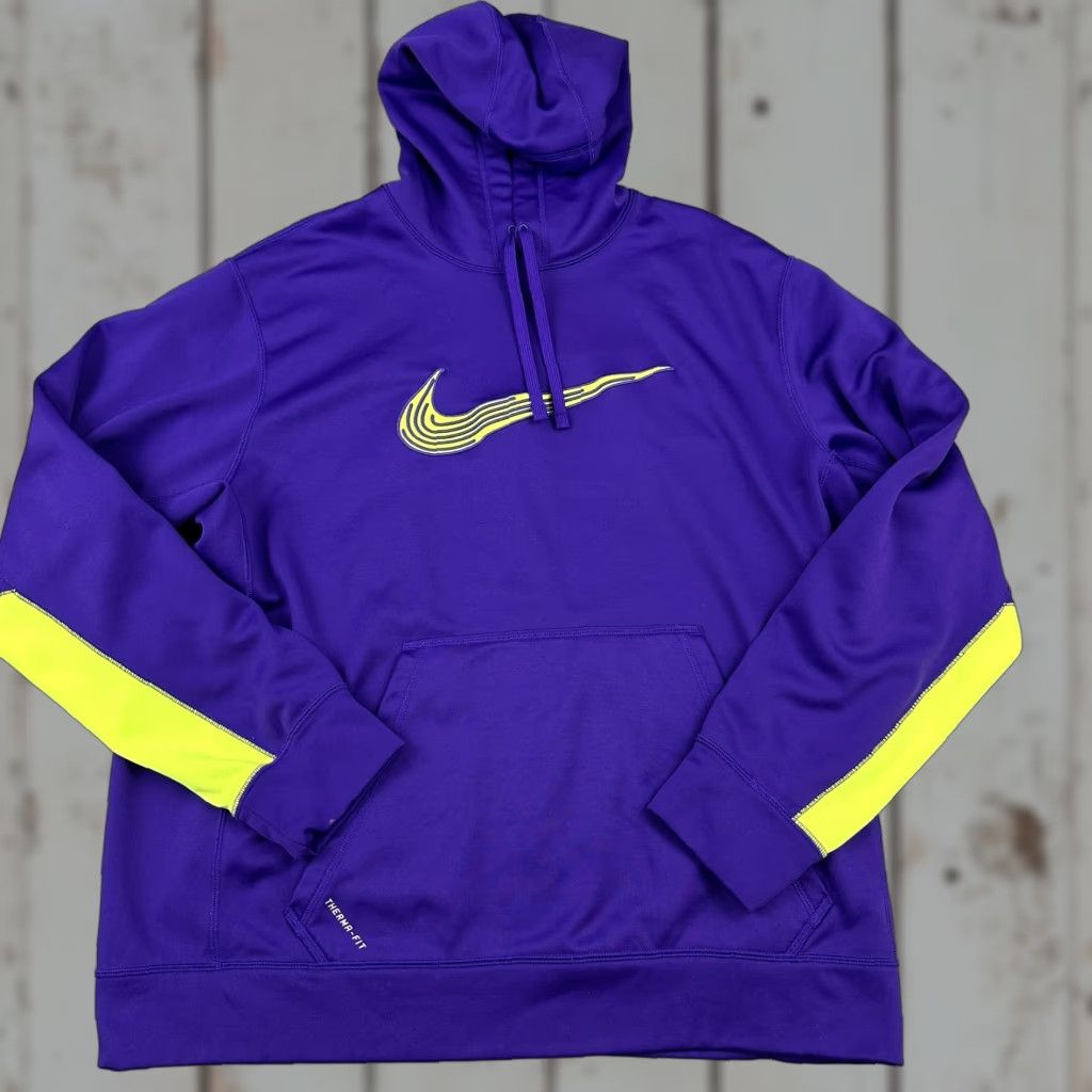Nike Nike Hoodie Men XL Purple Pullover Swoosh Therma-FIT Pocket Sports XL Size US XL / EU 56 / 4 - 1 Thumbnail