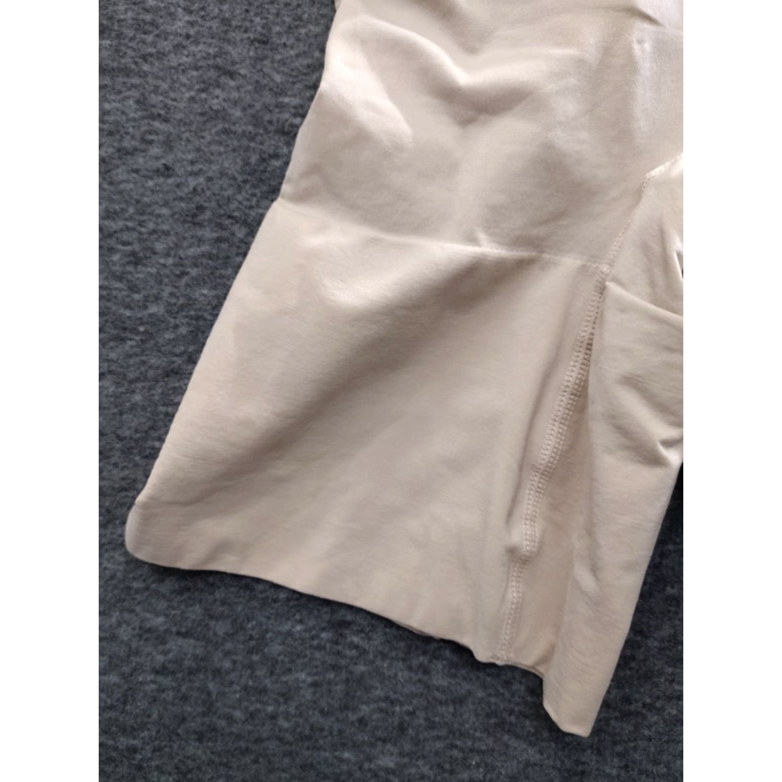 Vintage Maternity Bodysuit Shapewear Women's Beige S Open Gusset Mid Thigh - Nylon Spandex, Lightweight, Opaque, Solid, Strap Accent, One Size - Made in China Size S / US 4 / IT 40 - 7 Thumbnail