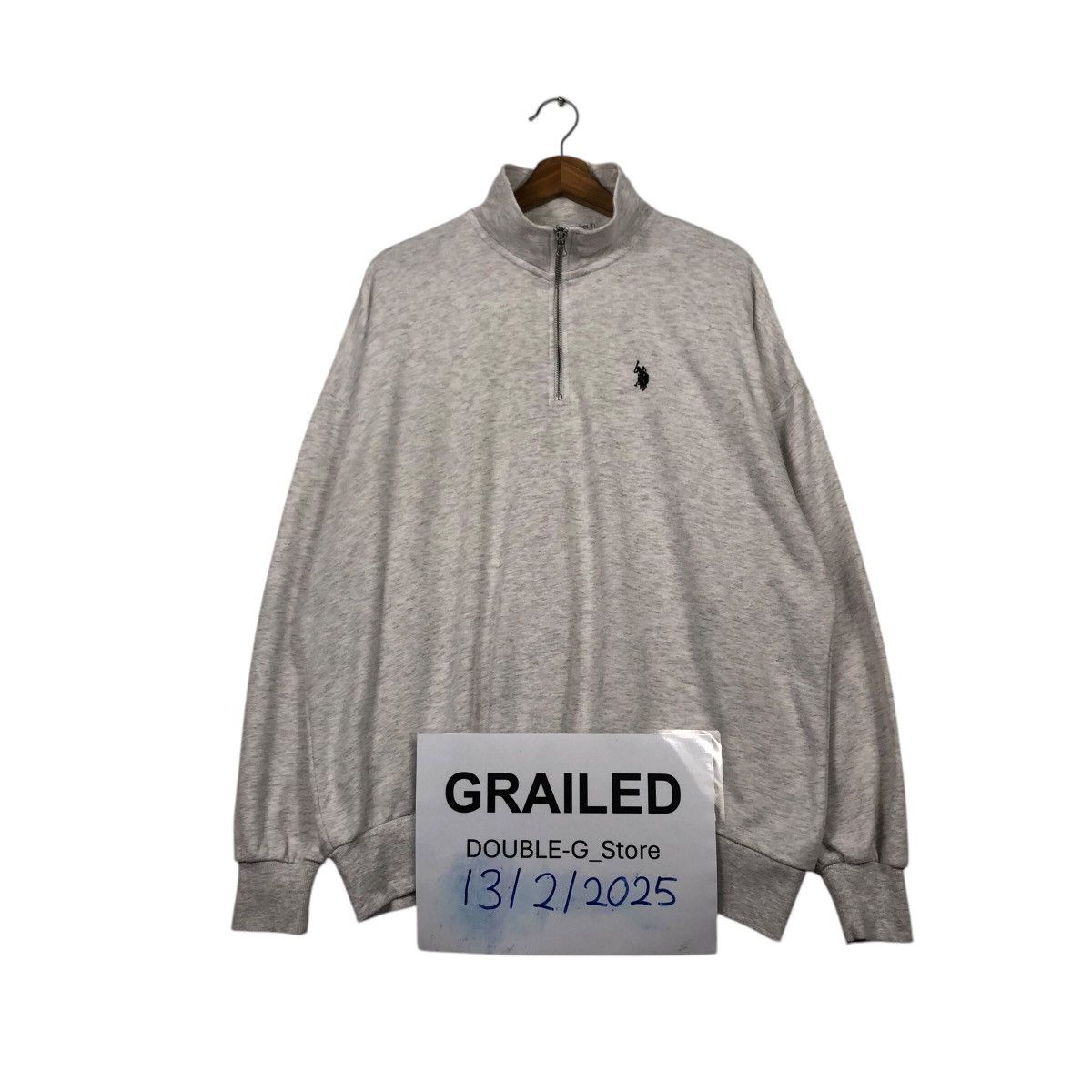 Japanese Brand U.S. Polo Assn. Minimal Quarter Zip – Grey Sportwear Basic Size US M / EU 48-50 / 2 - 1 Thumbnail