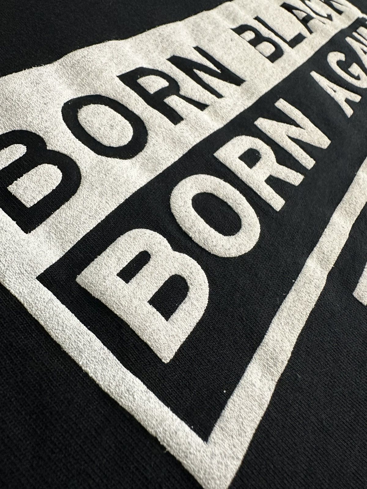 Fruit Of The Loom × Vintage Vintage 90s Mens XL Born Black Born Again Religious TShirt Size US XL / EU 56 / 4 - 4 Thumbnail