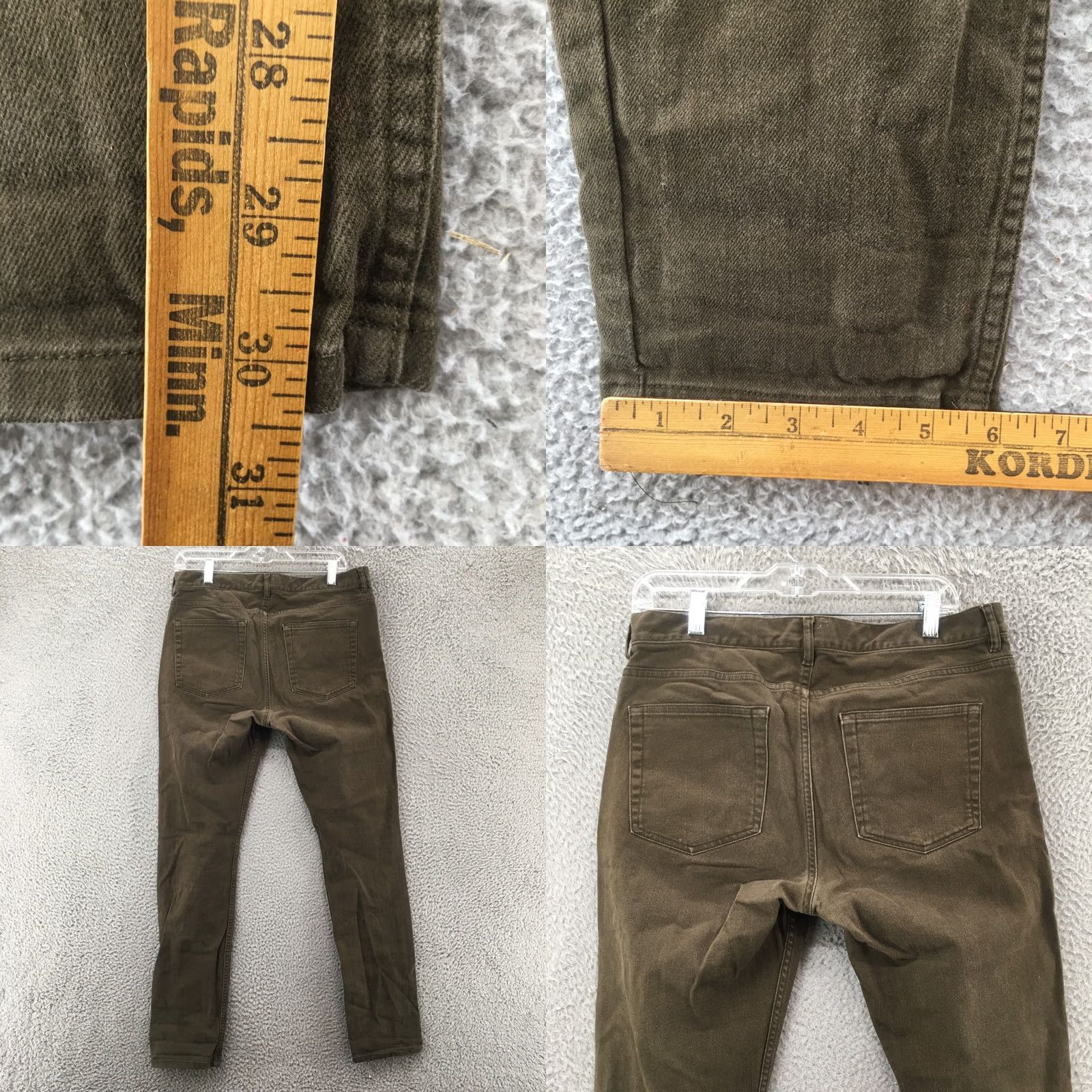 H&M H&M Skinny Fit Jeans Womens 32 Brown Zip Fly 5-Pocket Design Inseam 30.5 In. 32x30.5 Regular Rise Mid Cotton Blend Solid Decade Modern Vintage No Size 24" / US 00 / IT 34 - 8 Thumbnail