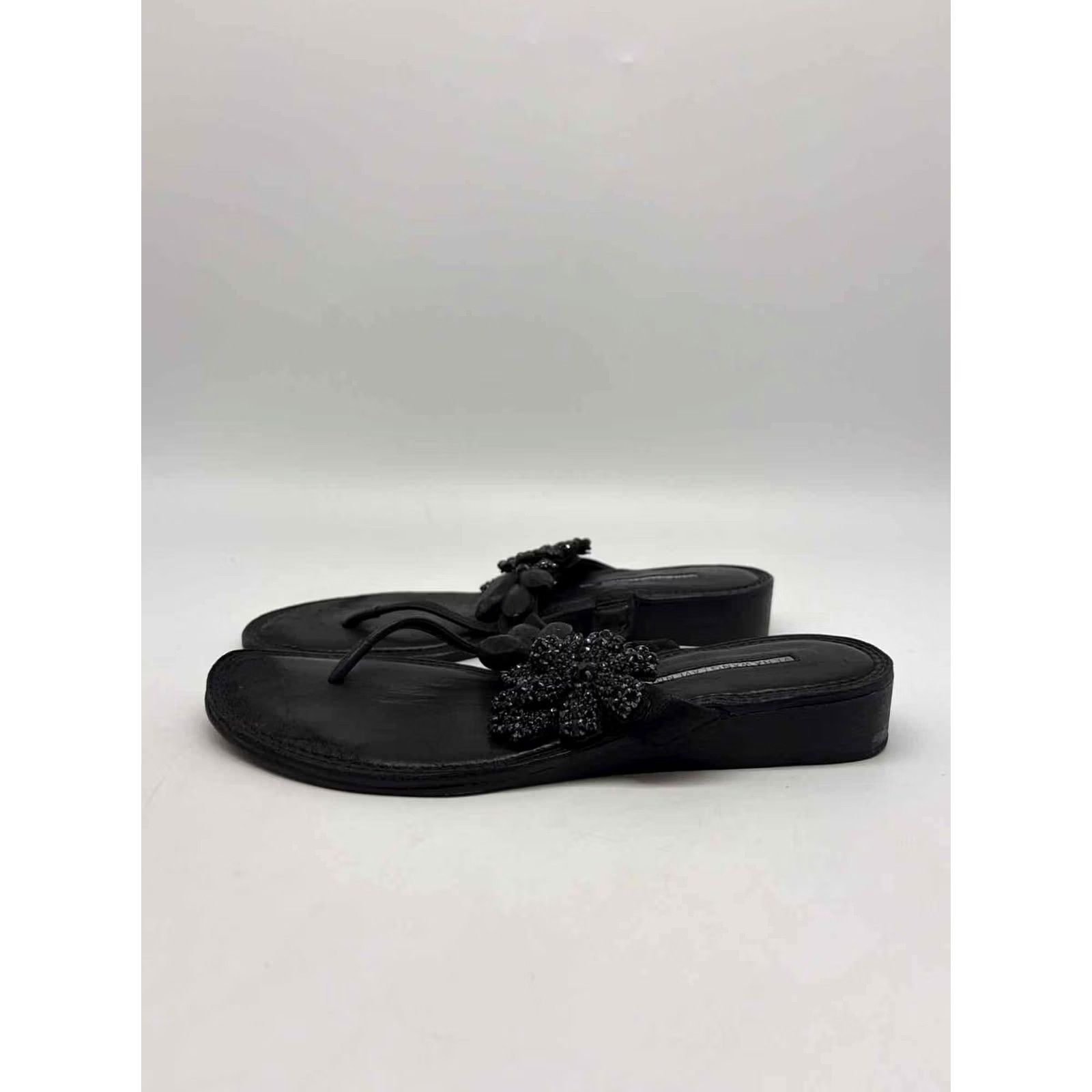 Vera Wang Vera Wang Lavender Black Size 8 Thong Sandals Size US 8 / IT 38 - 2 Thumbnail