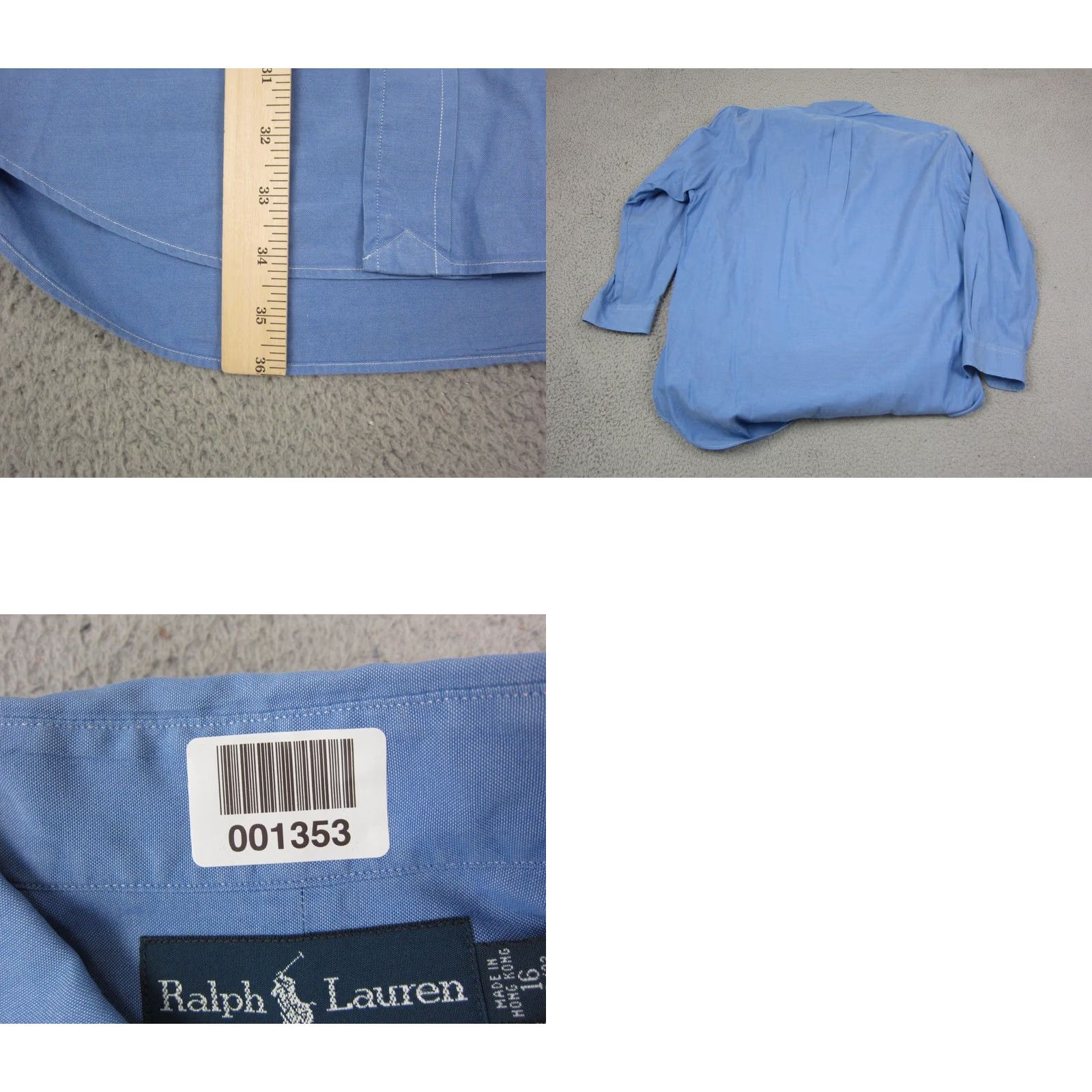 Ralph Lauren VINTAGE Ralph Lauren Shirt Mens XL Blue Black Pony Button-Up Collared Long Sleeve Casual Classic Dad Preppy All Seasons Easy Care 16 Size US XL / EU 56 / 4 - 8 Thumbnail