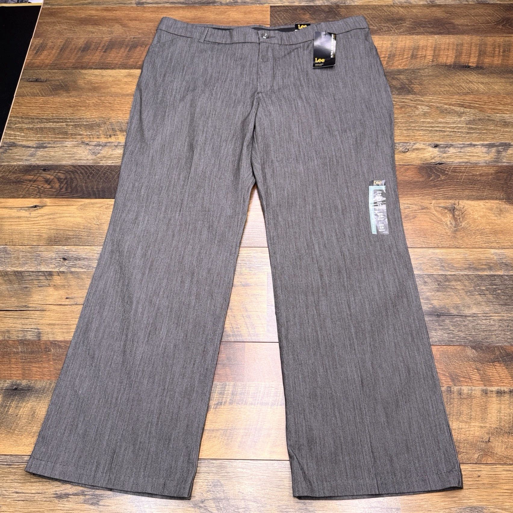 Lee Lee Pants Womens 18 Short Mid Rise Comfort Chino Bootcut Gray Size 40" / US 18 - 2 Thumbnail