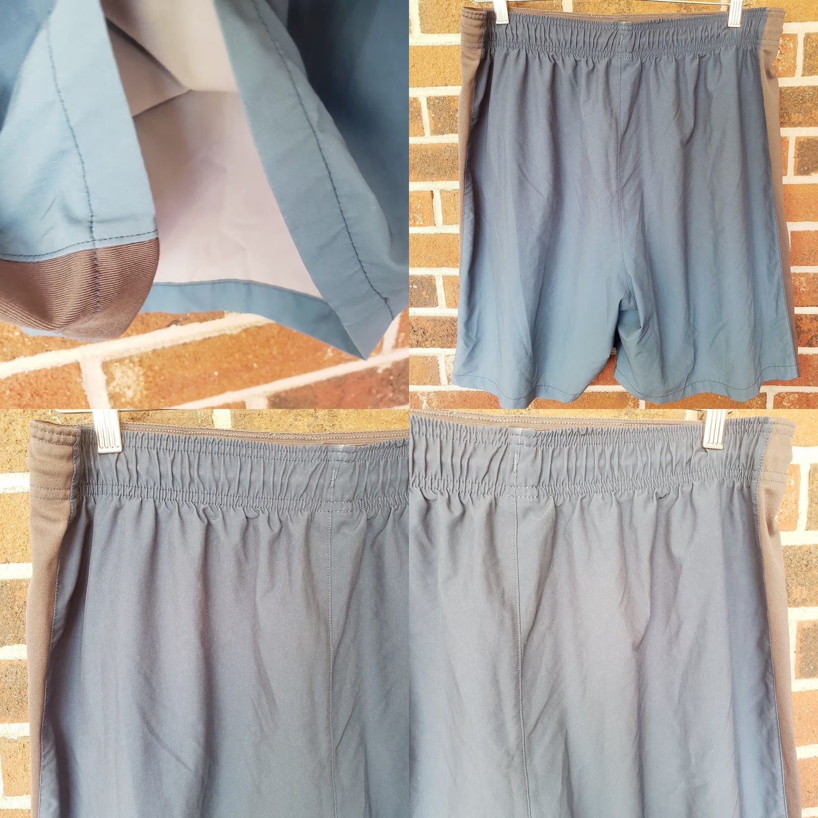 Vintage MTA Sport Shorts Mens XL Blue Athletic Gray Pockets Drawstring Polyester Stretch Size US 36 / EU 52 - 8 Thumbnail