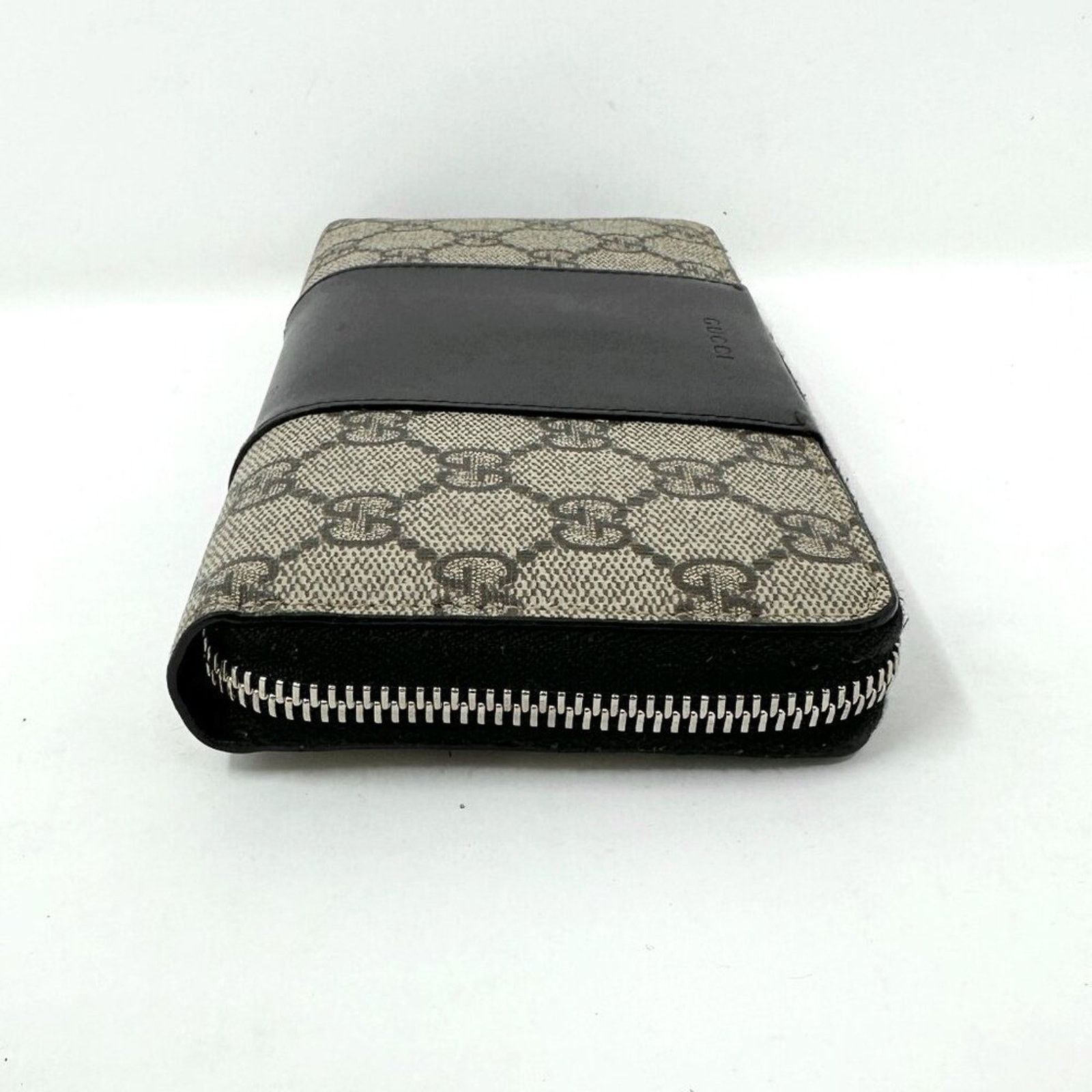 Gucci Gucci Supreme Monogram Logo Zip-Around Wallet Black Leather Size ONE SIZE - 3 Thumbnail