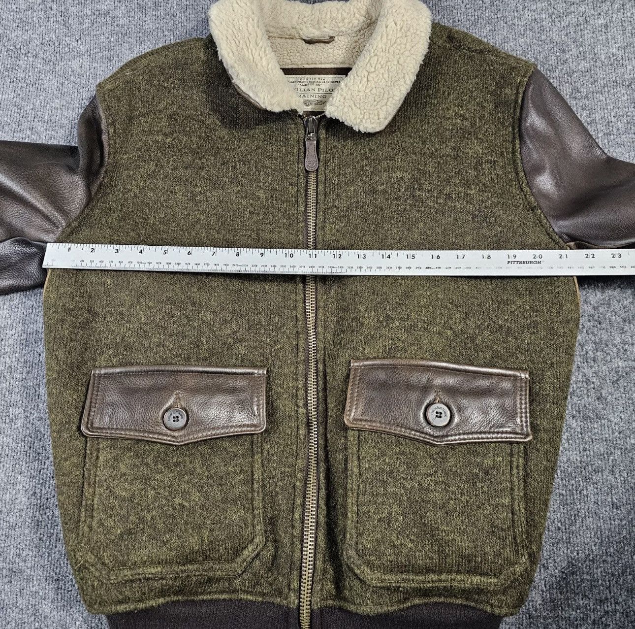 Cockpit USA Cockpit USA G-1 Flight Jacket - XL - Olive Wool & Leather Size US XL / EU 56 / 4 - 3 Thumbnail