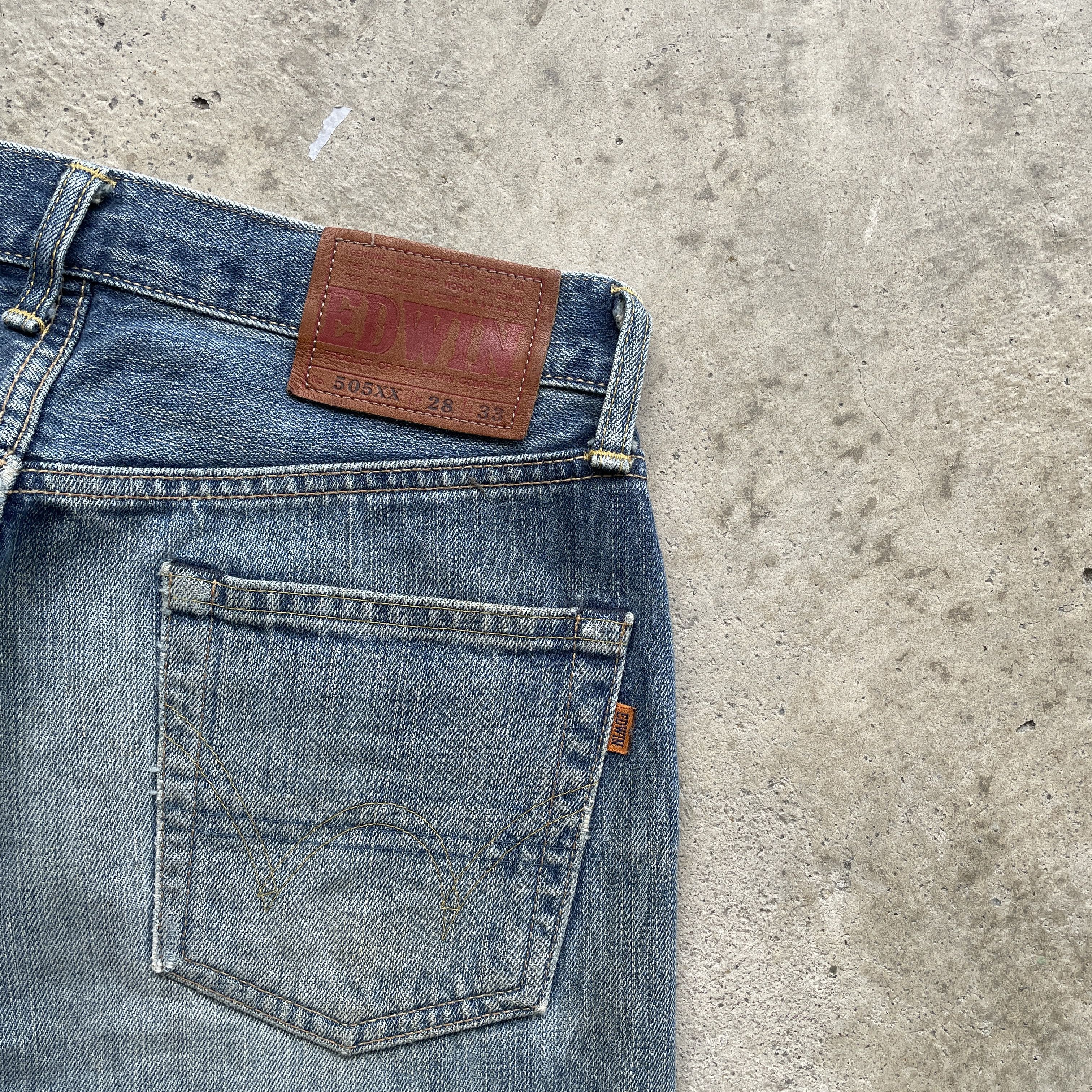 Japanese Brand VINTAGE EDWIN 505xx SELVEDGE DISTRESSED FADED JEANS PANTS Size US 29 - 9 Thumbnail